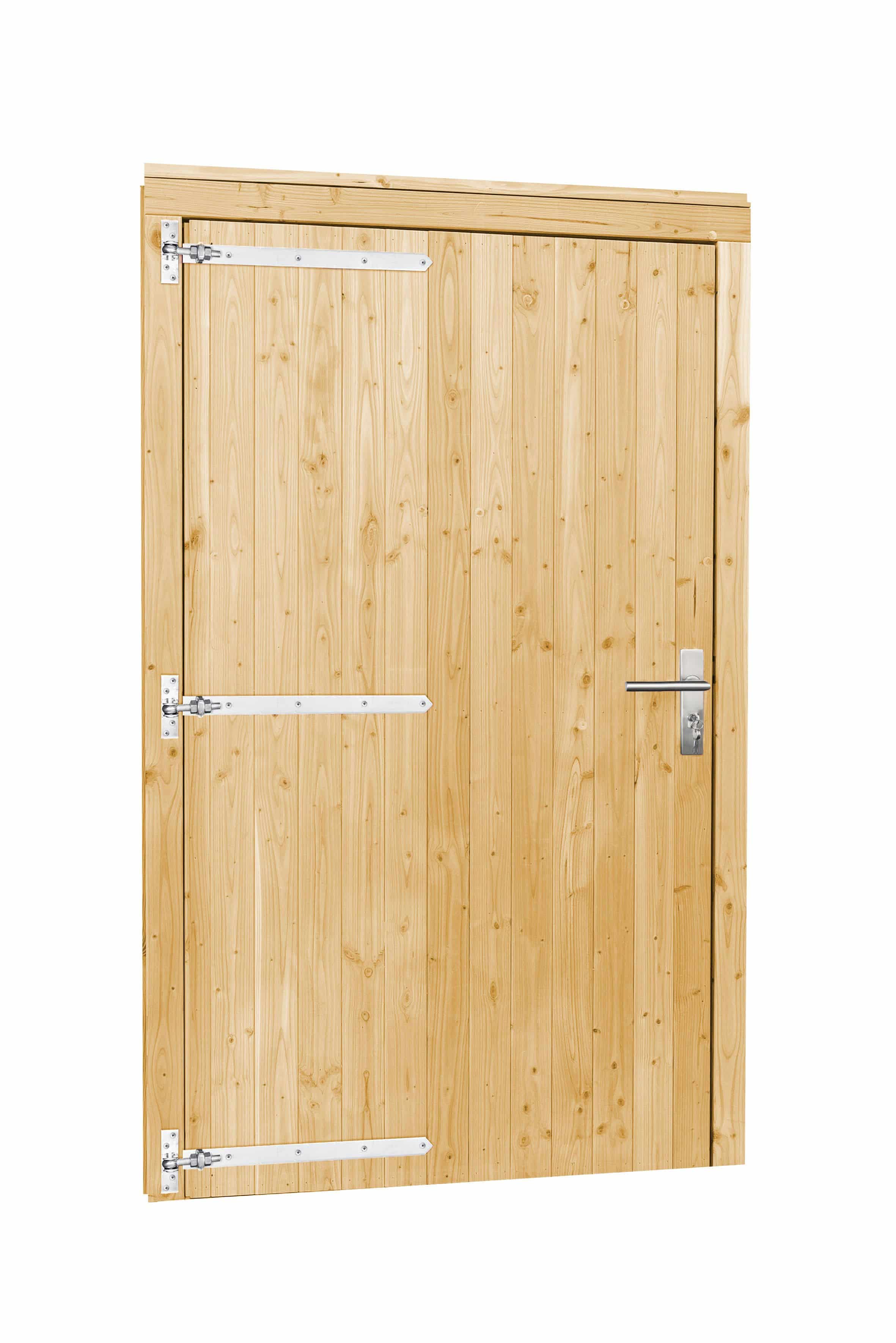 Vuren | deur incl. kozijn | 119x209cm | extra breed/hoog | linksdraaiend | onbehandeld