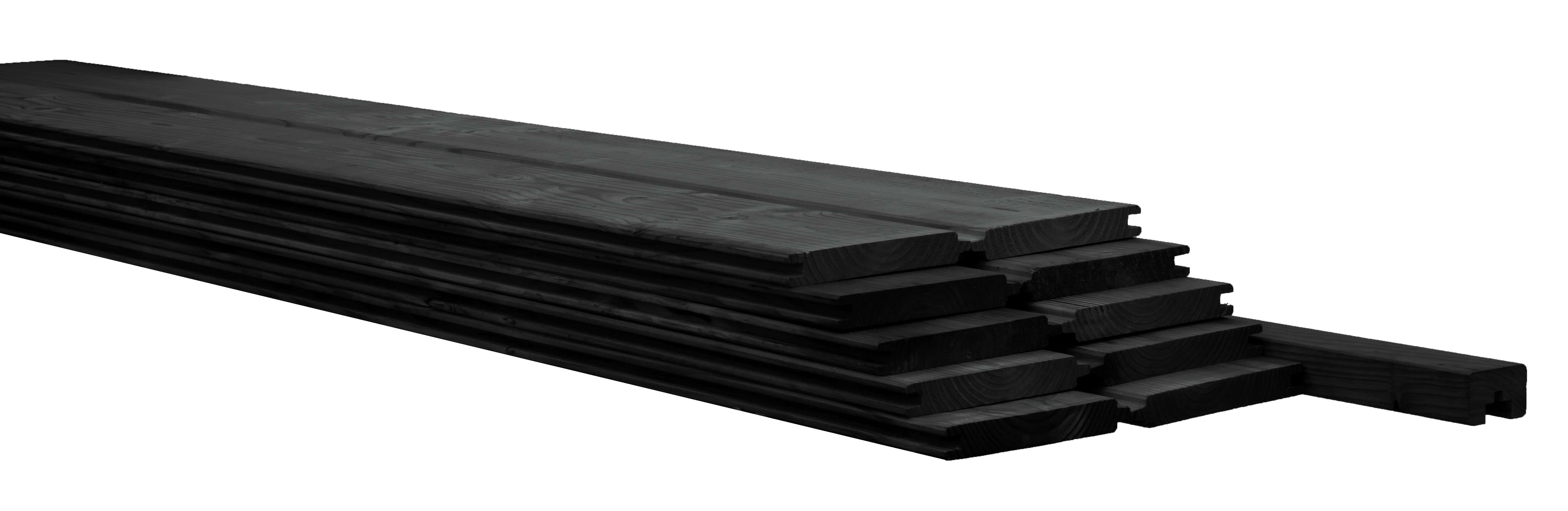 Douglas | Betowood scherm incl. afdekkap | 187x224cm | zwart gedompeld