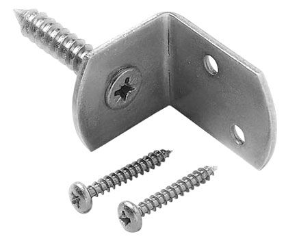 L-beslag incl. schroeven | 4 st. op kaart | RVS