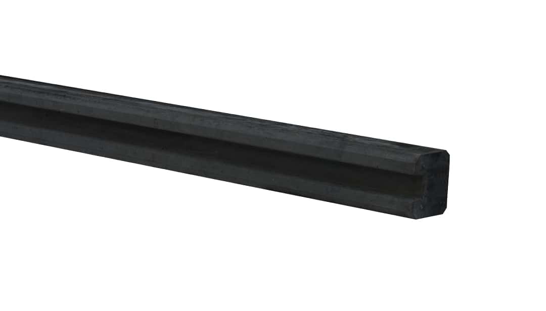 Beton | eindpaal glad met vellingkant | v.z.v. sleuf | 10x10x270cm | antraciet | ongecoat