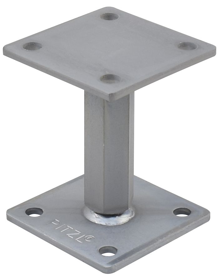 Pitzl verstelbare paaldrager 121-181mm | M20 | onderplaat 80x80x5mm | bovenplaat 100x100x6mm