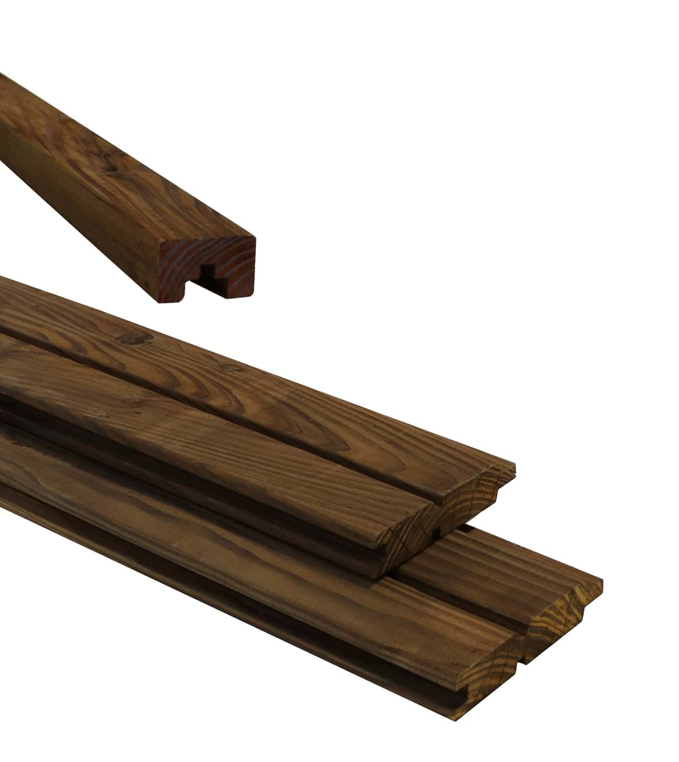 Douglas plankenscherm 2 zijdig dubbel rhombus profiel | 187x224cm | bruin geïmpregneerd