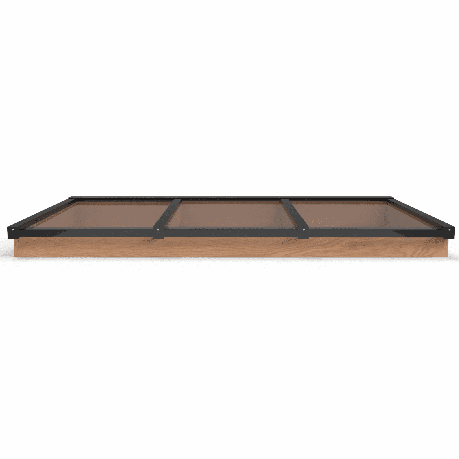 Lichtstraat met lessenaarsdak | onderbouw van onbehandeld douglas | 240,2x125cm | zwart