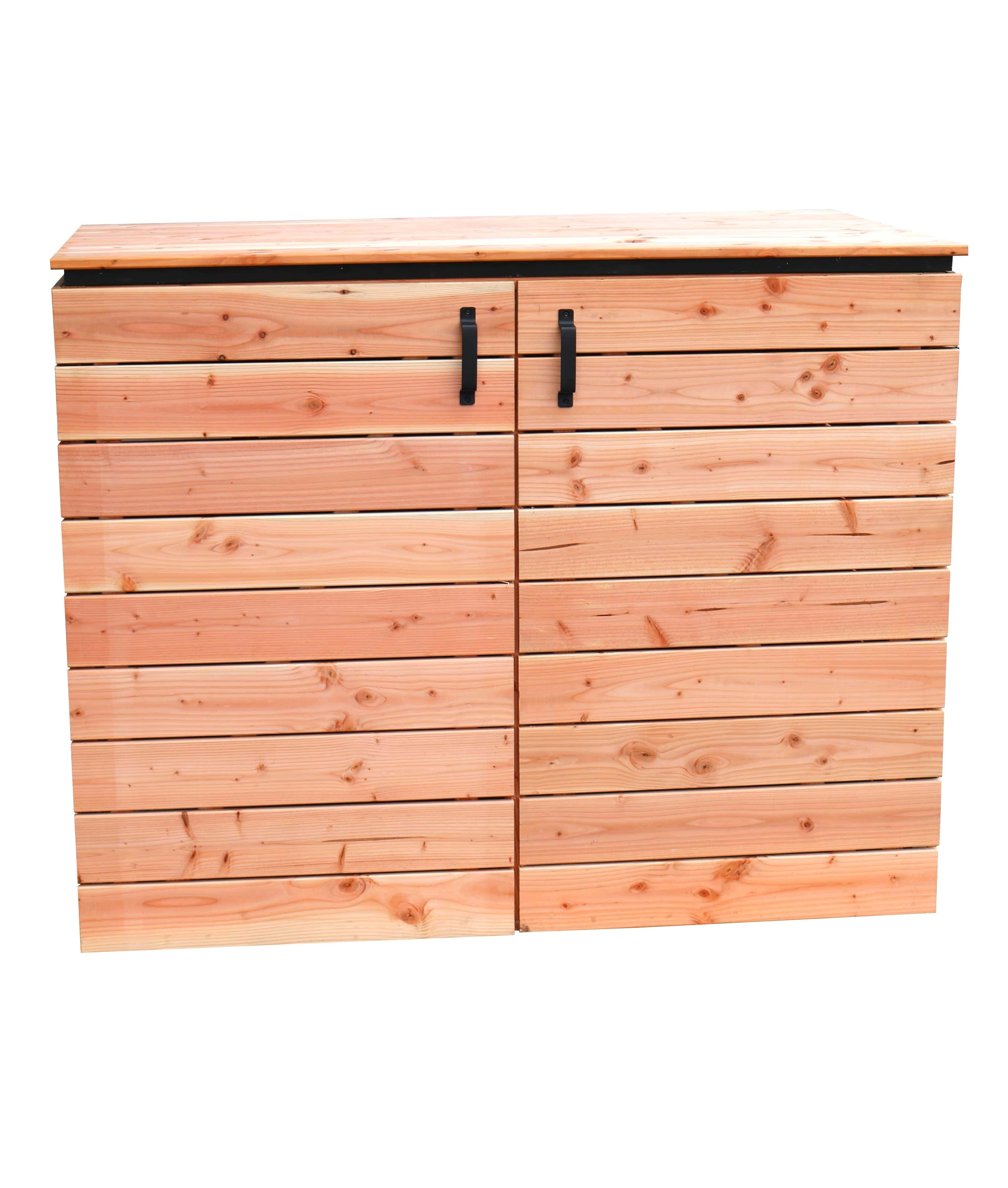 Douglas containerkast dubbel op zwart frame | (HxBxD) 118x151x85cm | onbehandeld