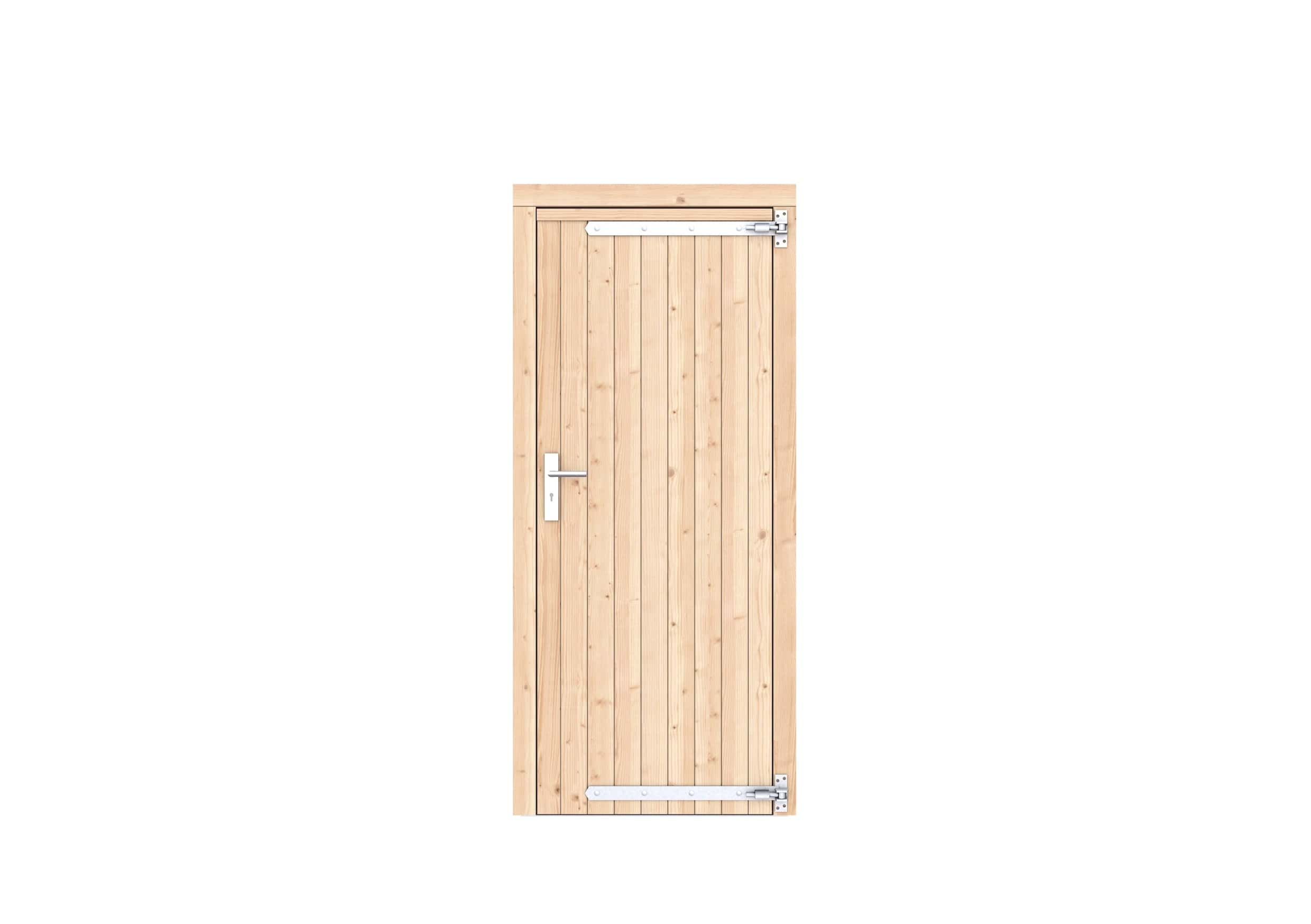 Vuren dichte enkele deur 90x201cm | rechtsdraaiend | kleurloos geïmpregneerd