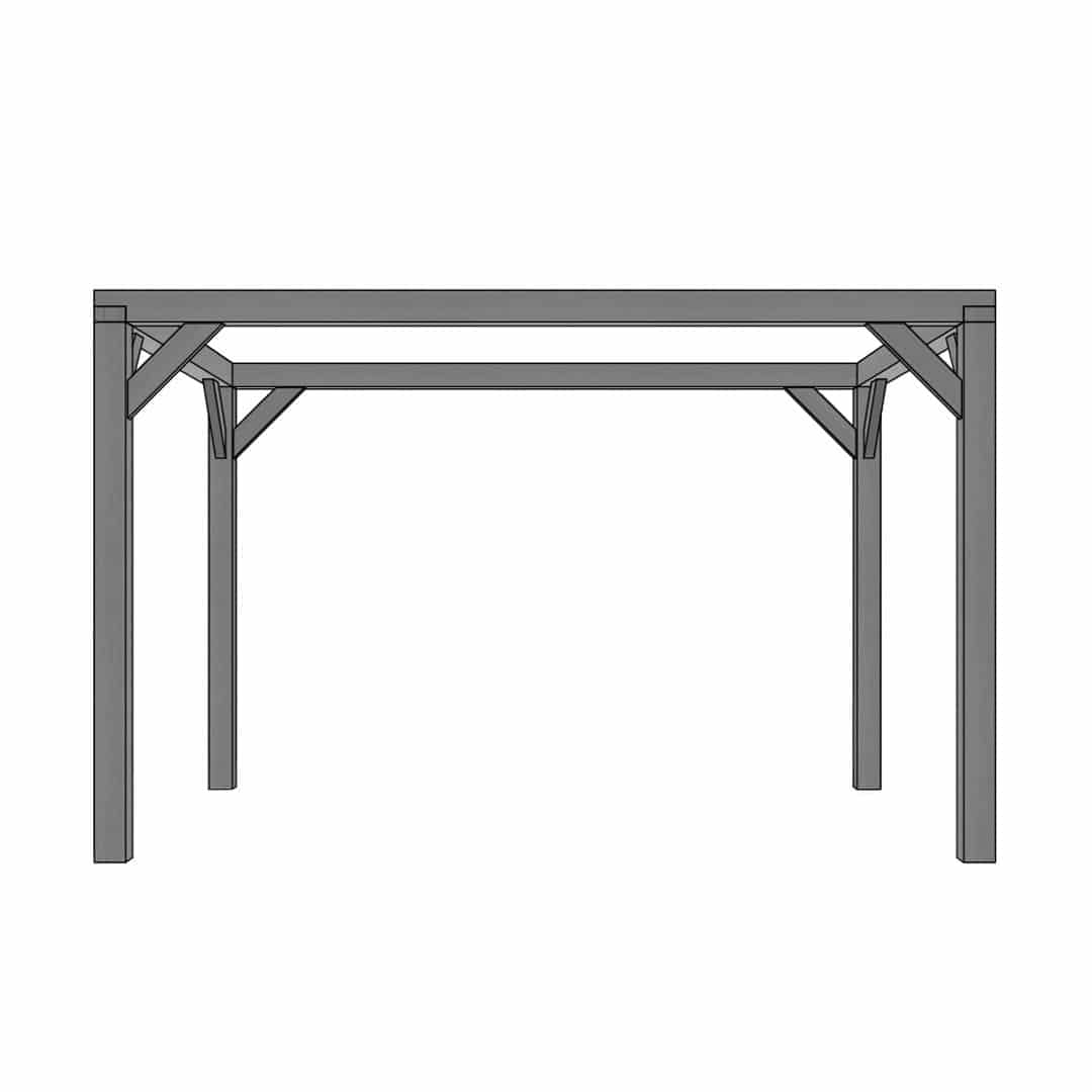 Vuren | pergola houtpakket | 300x400cm | zwart gedompeld