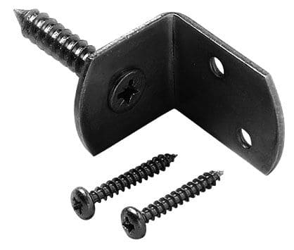 L-beslag incl. schroeven | 4 st. op kaart | zwart gepoedercoat