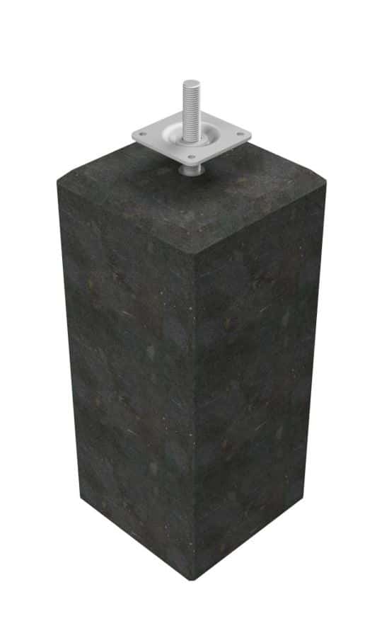 Betonpoer XL | 22x22x40cm | recht | schroefdraad M20 | antraciet