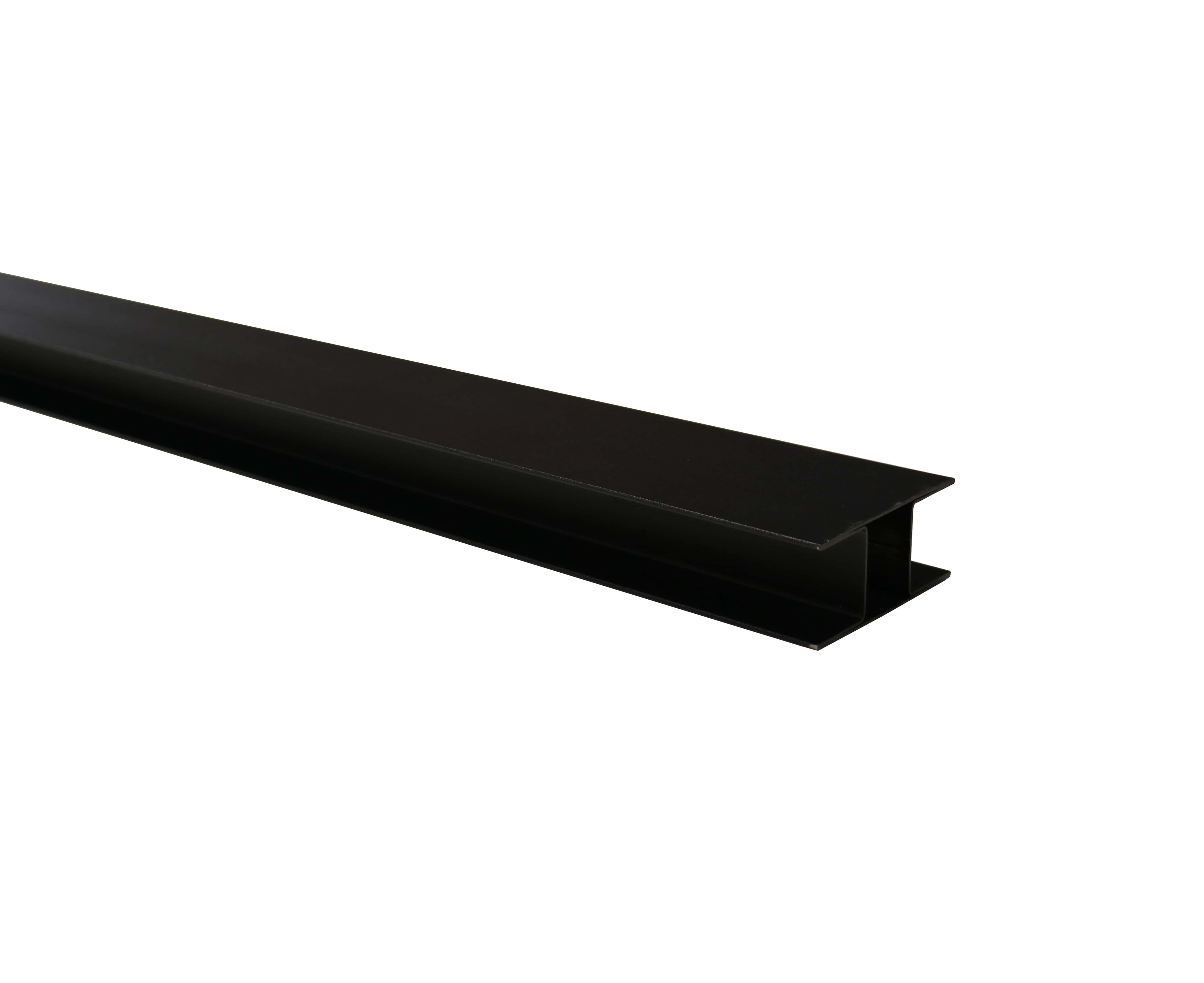 Stalen H-gleufpaal met structuurcoating | 4,2x9,6x275cm | zwart RAL9005