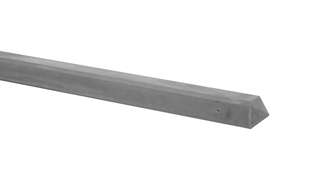 Beton | T-paal glad met diamantkop | 10x10x280cm | grijs | ongecoat