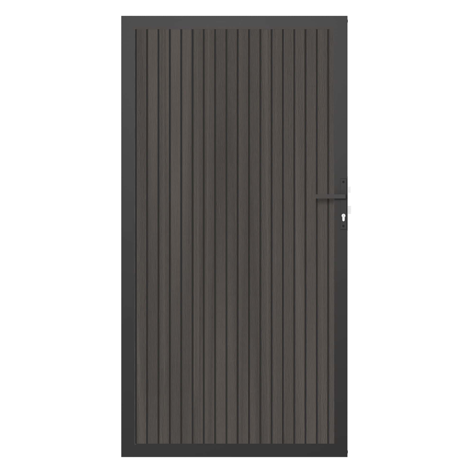 NewTechWood Co-extrusie composiet deur | verticaal triple | 100x195cm | Silver Gray