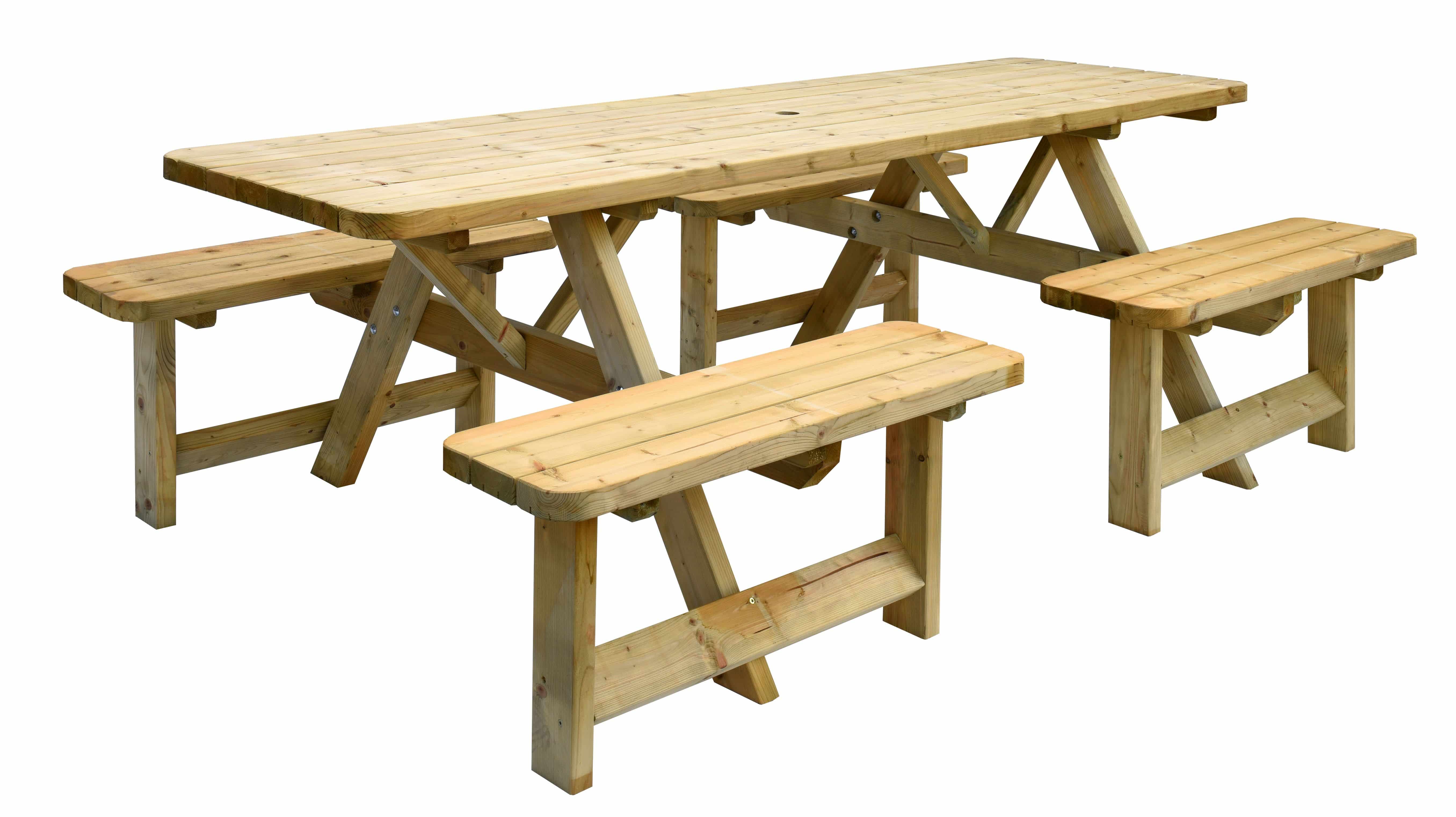 Picknicktafel Family | bladmaat 70x240cm | groen geïmpregneerd