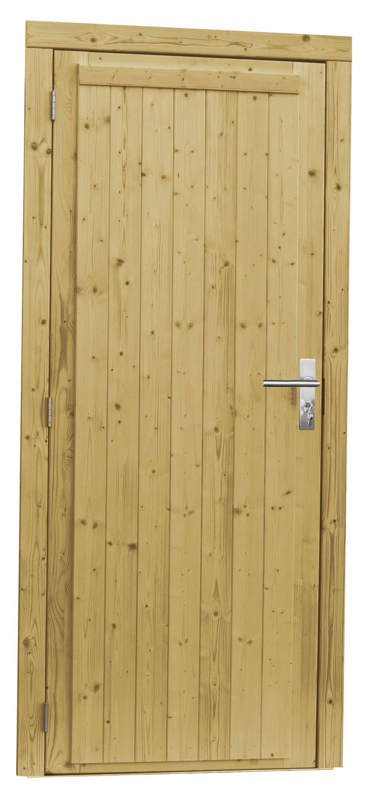 Vuren | deur incl. kozijn | 90x201cm | linksdraaiend | groen geïmpregneerd