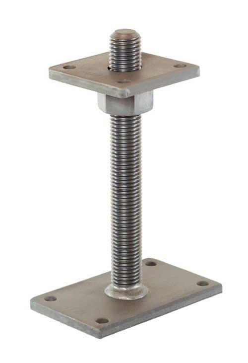 Pitzl paaldrager | M24 | H=150mm | onderplaat 160x100x6mm | bovenplaat 100x100x6mm+losse moer