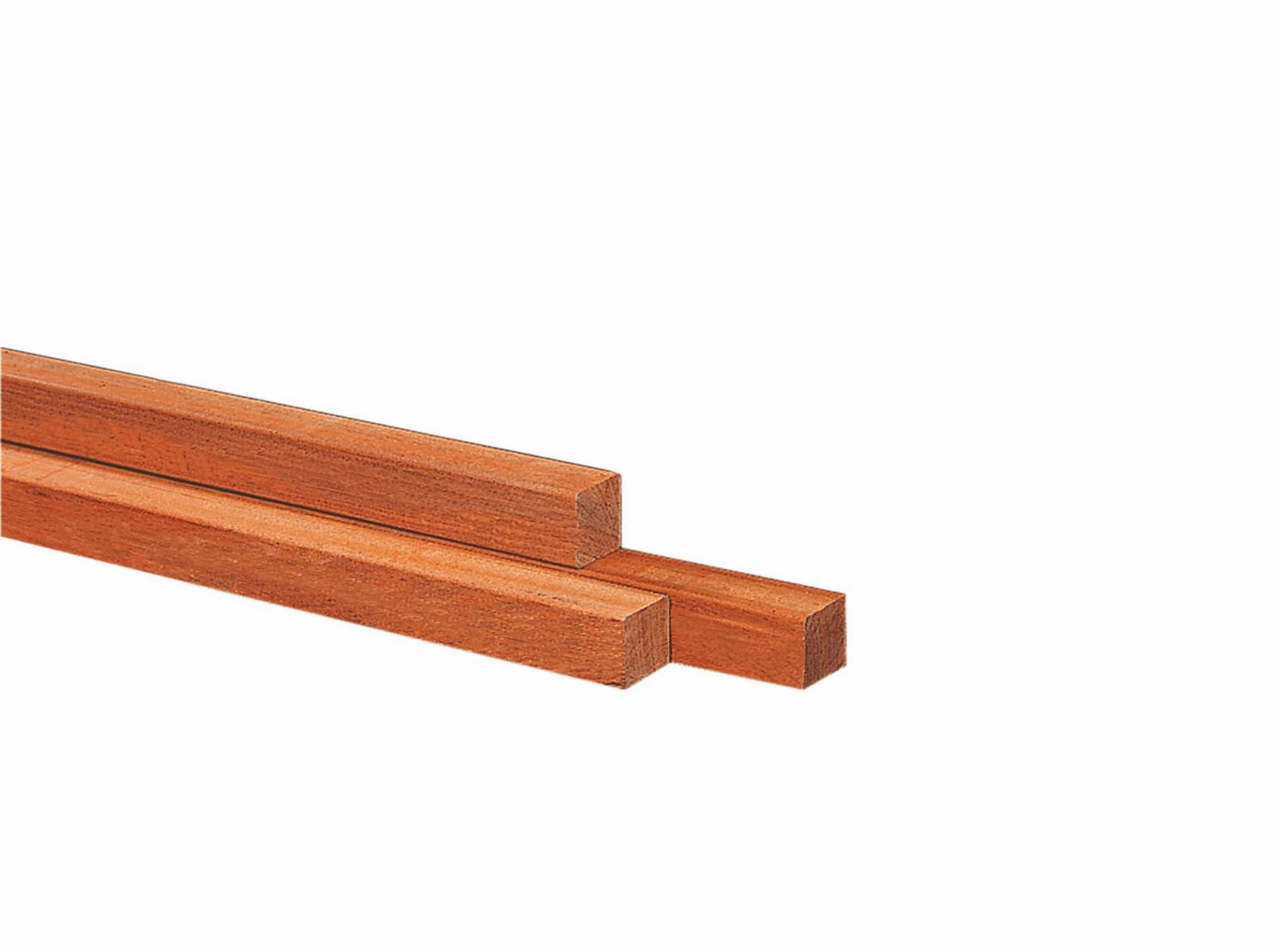 Azobé hardhout | paal | gepunt | 4x4x100cm | fijnbezaagd