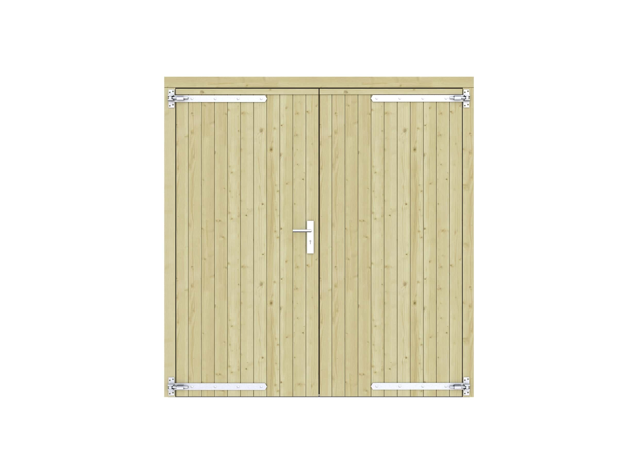 Vuren dichte dubbele deur 201x209cm | groen geïmpregneerd