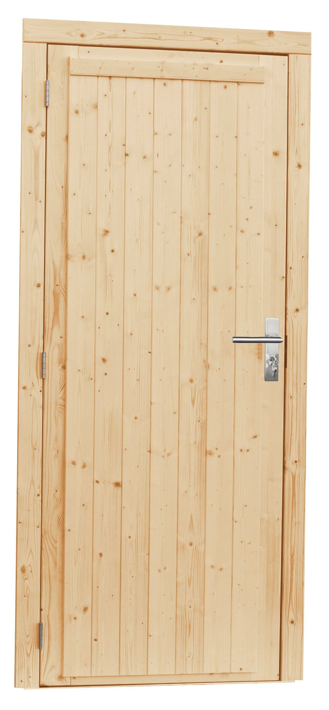 Vuren | deur incl. kozijn | 90x201cm | linksdraaiend | onbehandeld