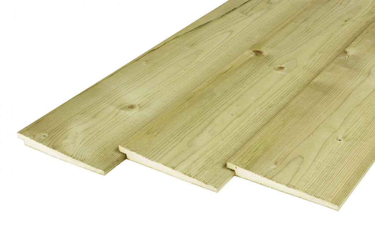 Vuren | Zweeds rabat | 11/29x145mm | groen geïmpregneerd