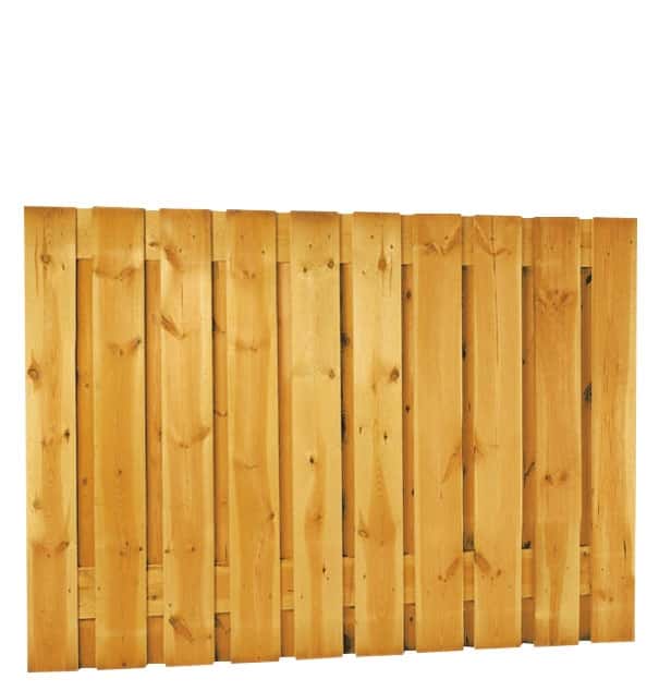 Grenen | plankenscherm 21-planks 15 mm | 180 x 130cm | verticaal recht | groen
