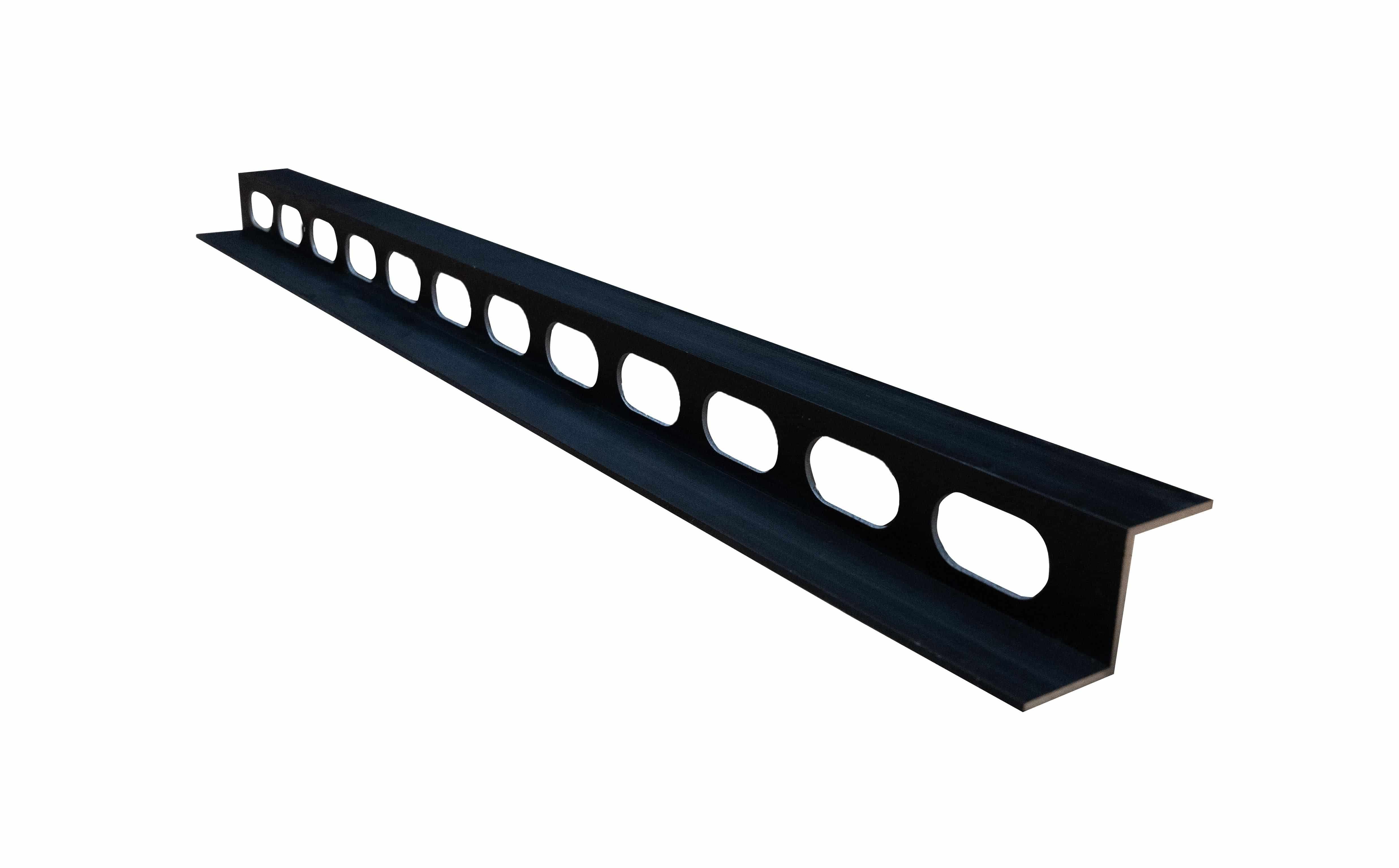 Aluminium S-profiel ventilatielat t.b.v. wandbekleding | 2,5x6x300cm | zwart (RAL 9005)