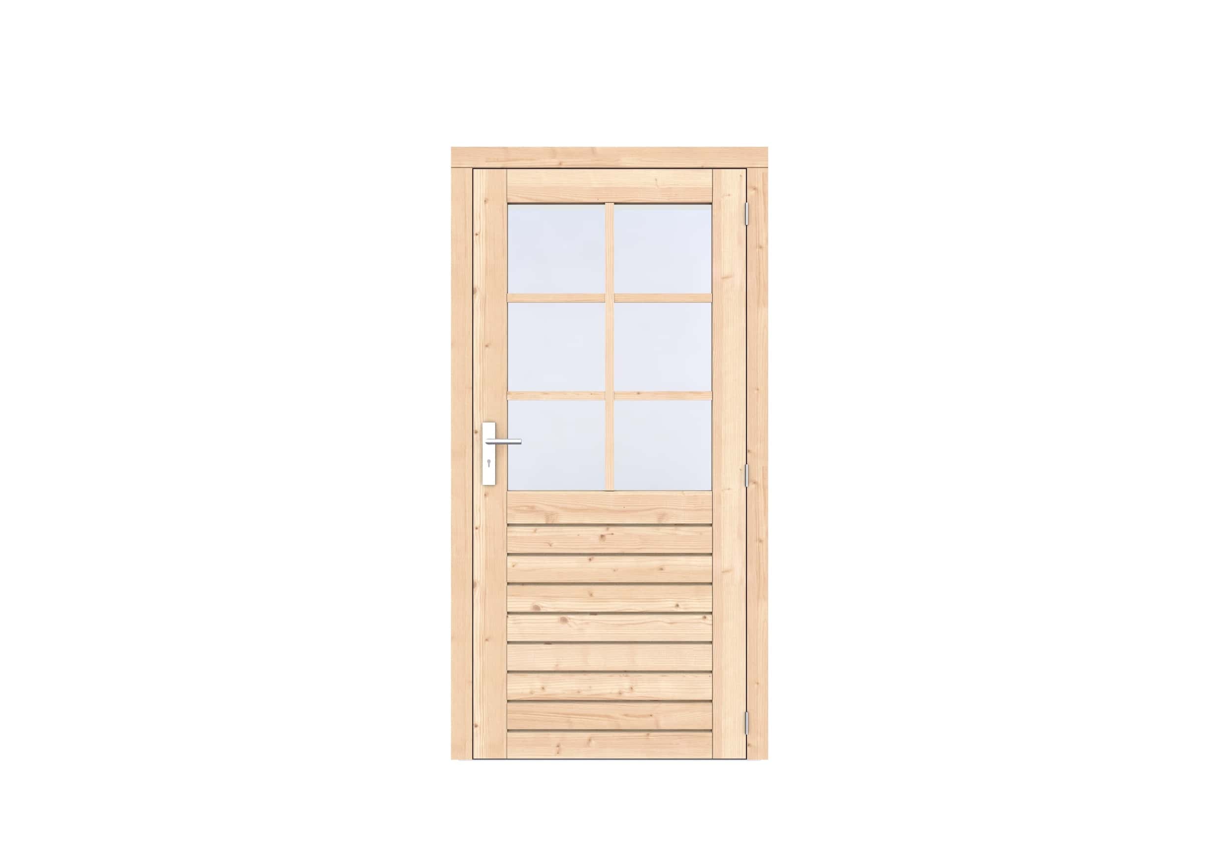 Vuren 1-ruits enkele deur Prestige | 108x209cm | rechtsdraaiend | onbehandeld