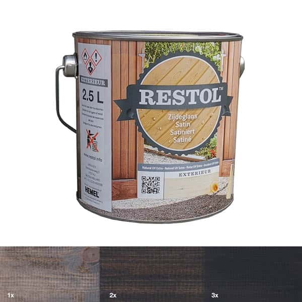 Restol | Houtolie | Antraciet | zijdeglans | 1L