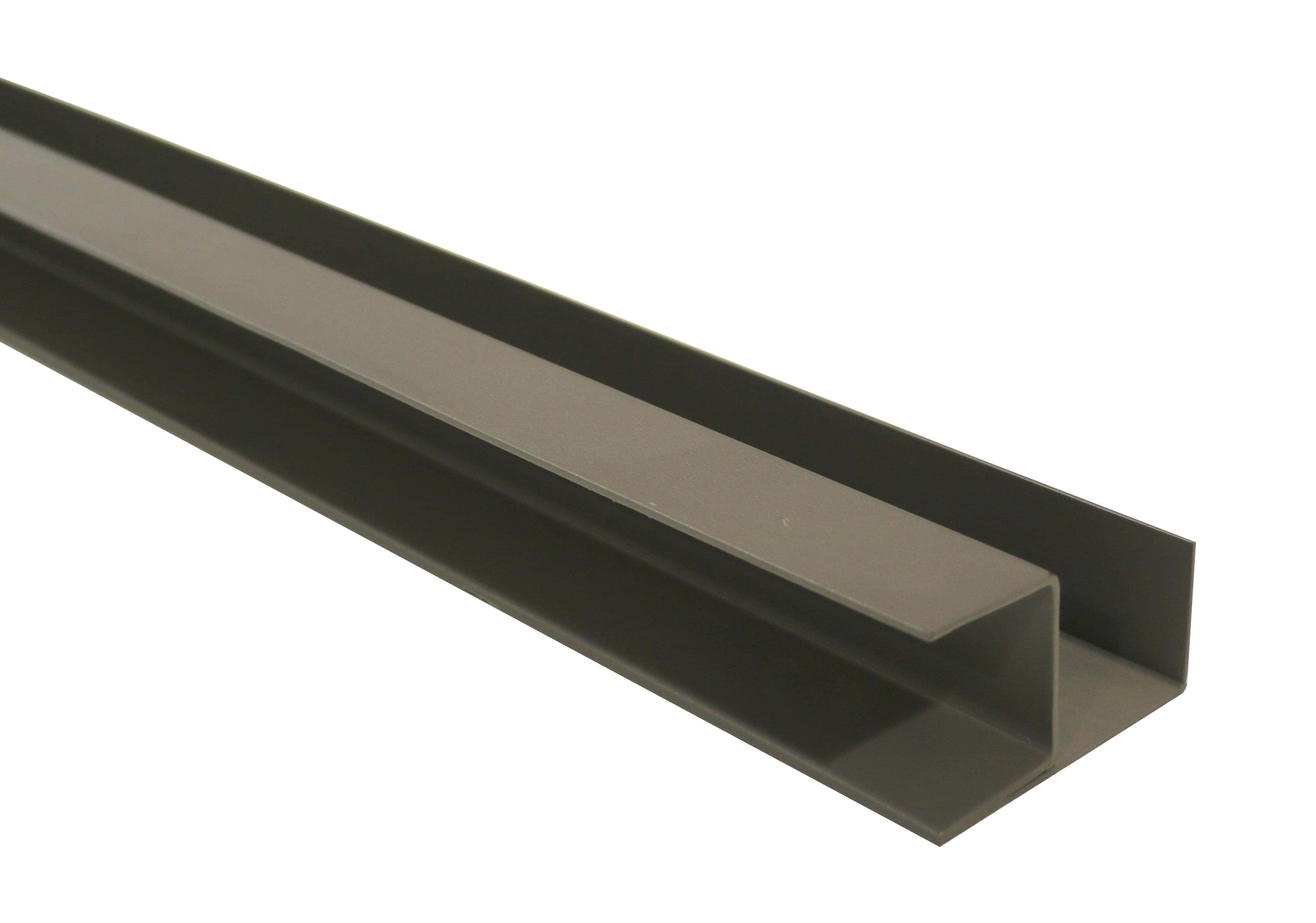 Stalen hoekprofiel met structuurcoating t.b.v. H-gleufpaal | 4x8x220cm | kwartsgrijs RAL7039