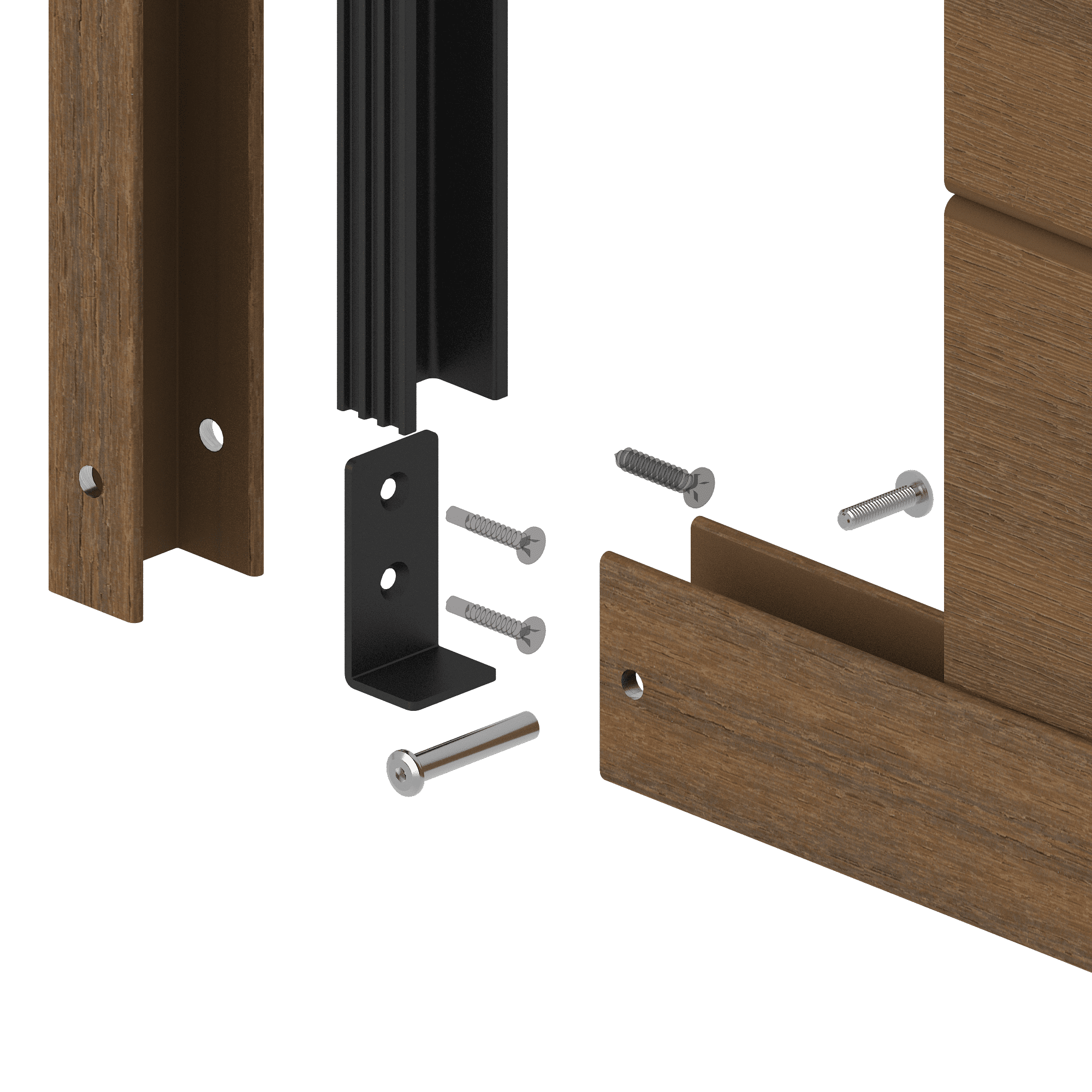 NewTechWood alu co-extrusie frameset t.b.v scherm i.c.m betonpalen | Teak