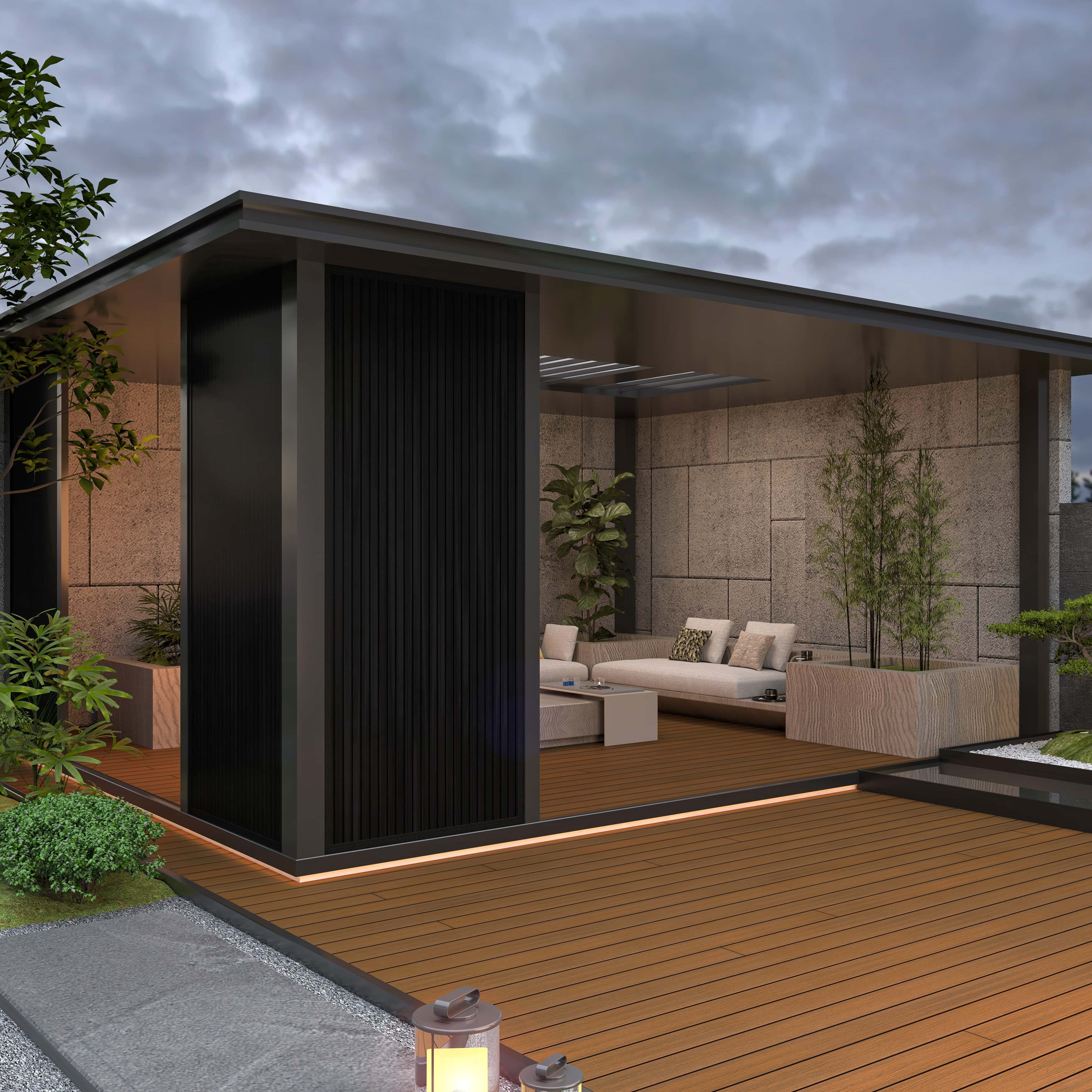 NewTechWood co-extrusie alu U-profiel 300cm | Ebony zwart