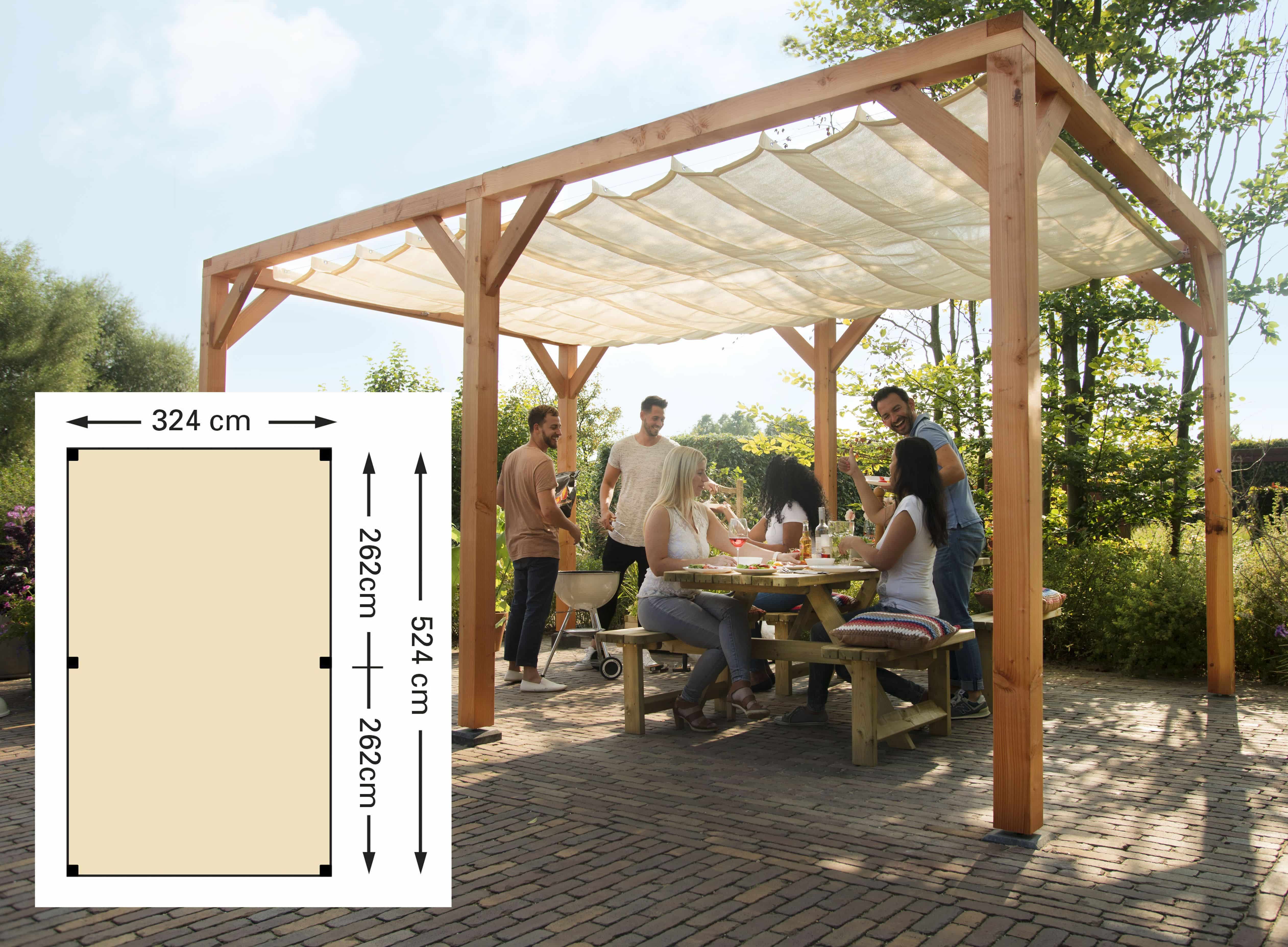 Douglas | pergola houtpakket | 324x524cm | kleurloos geïmpregneerd
