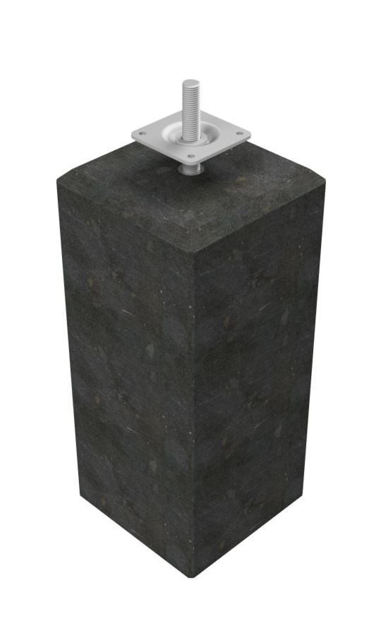 Betonpoer XL | 22x22x40cm | recht | schroefdraad M20 | antraciet