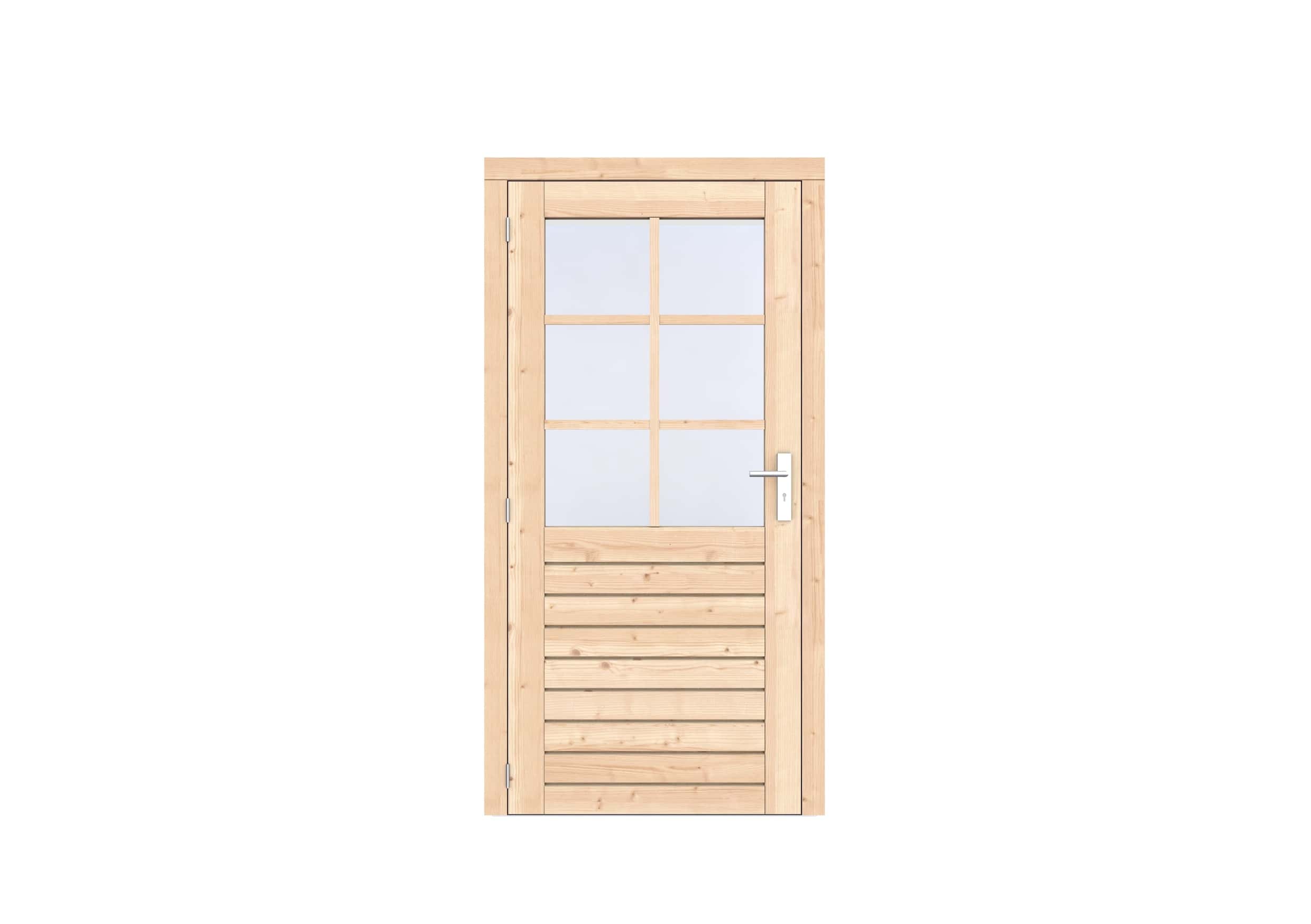 Vuren 1-ruits enkele deur Prestige | 108x209cm | linksdraaiend | onbehandeld