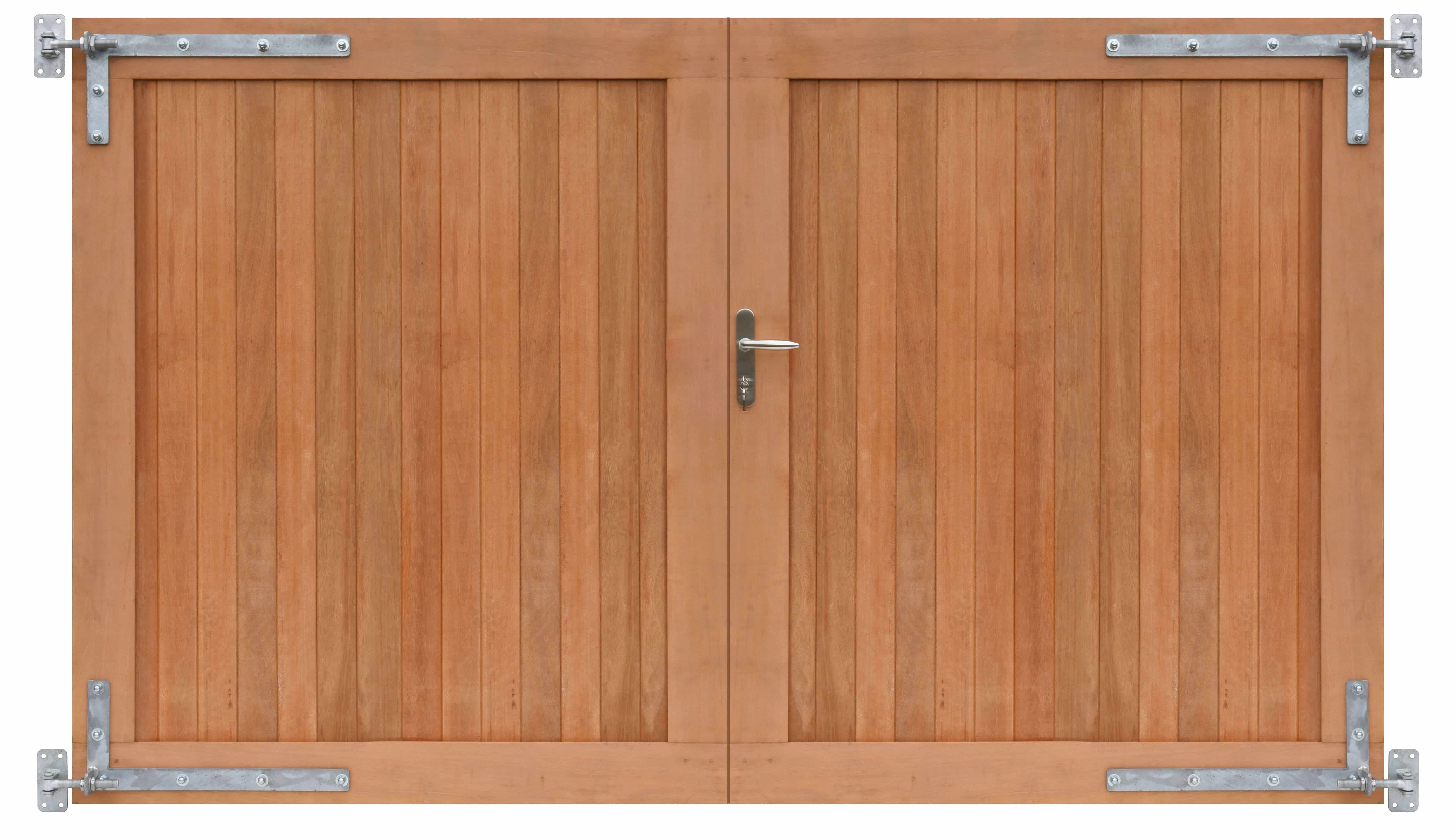 Hardhout | dubbele toegangspoort incl. beslag | verticaal | 300x180cm