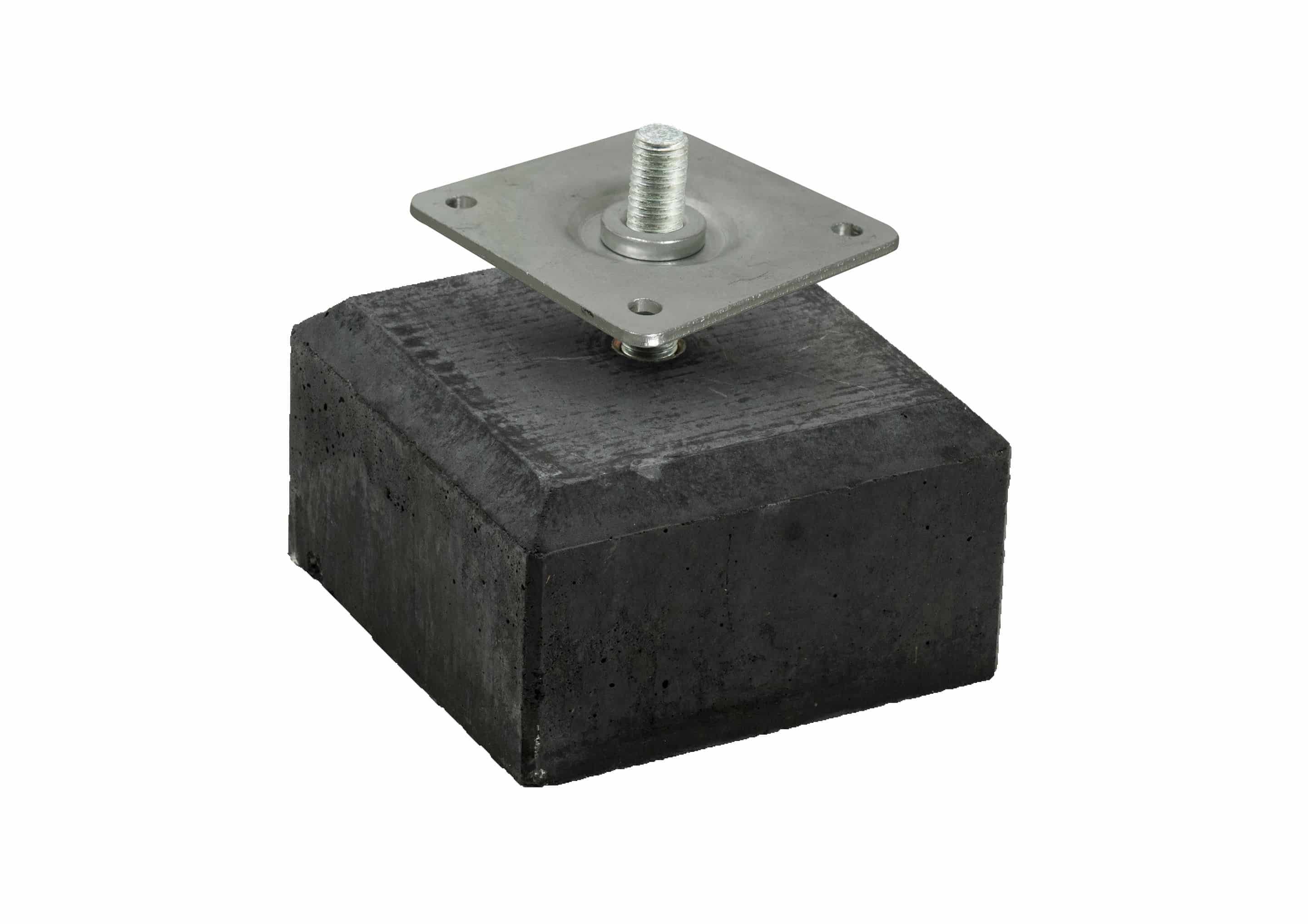 Betontegel | 18x18x10cm | schroefdraad M20 | antraciet