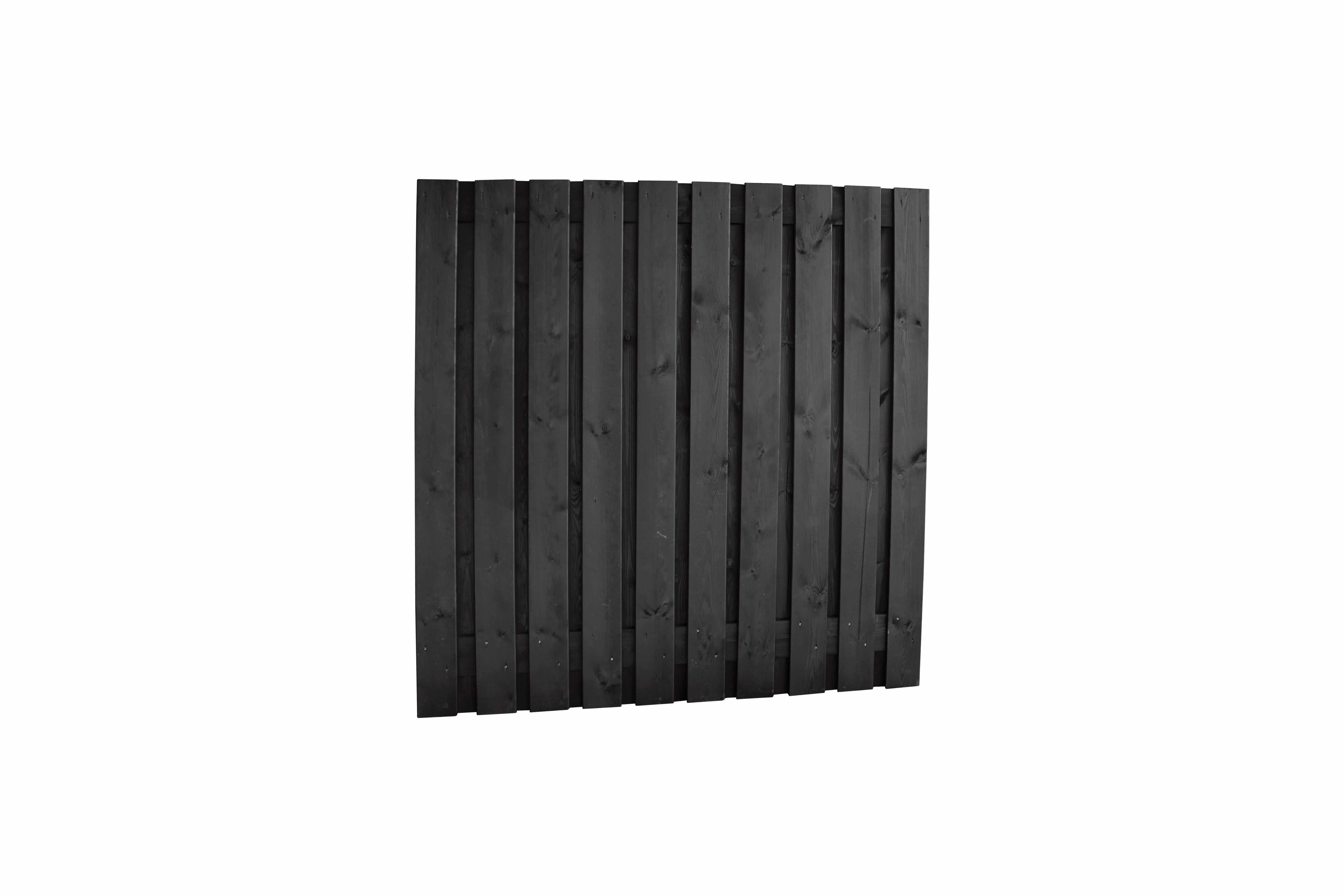 Schutting | 21-planks | 180x180cm | zwart gedompeld en geïmpregneerd