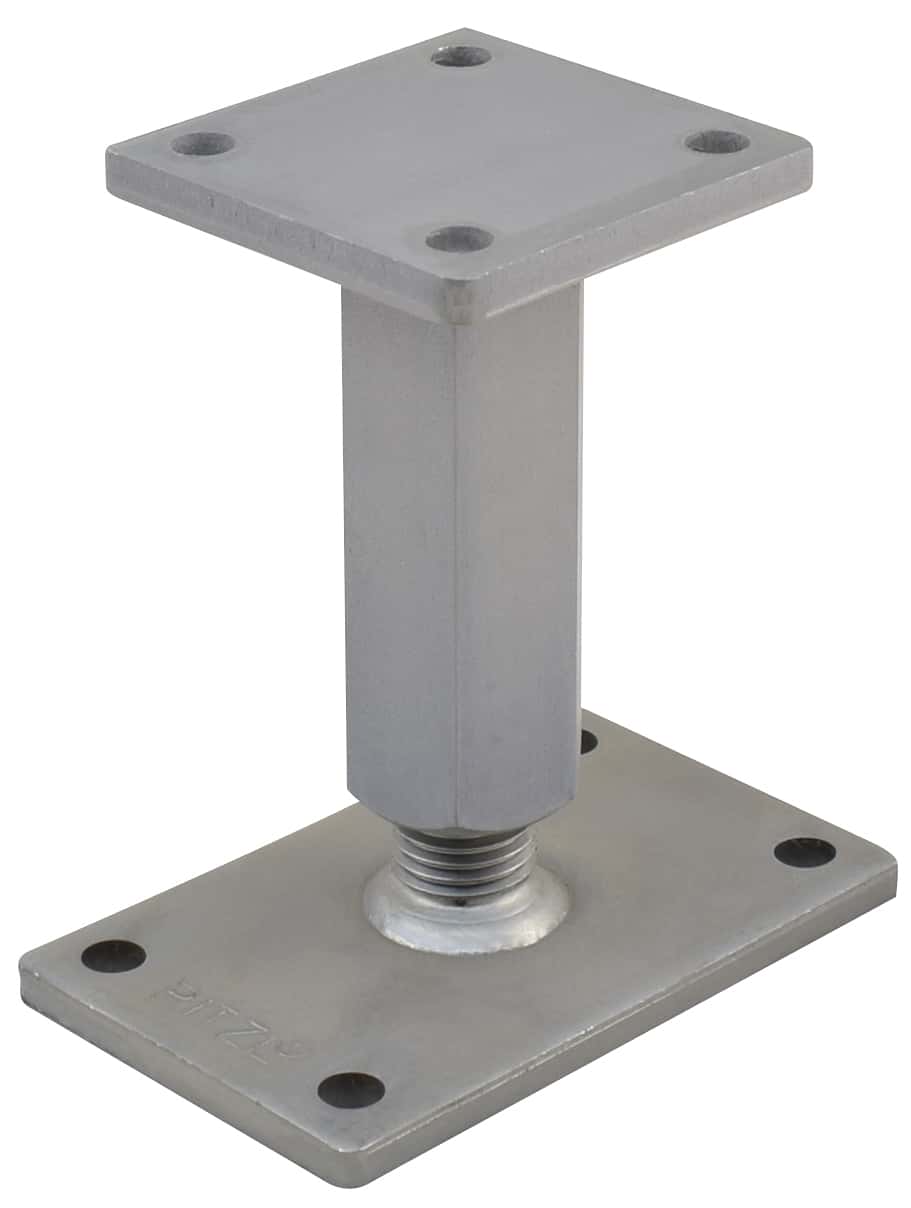 Pitzl verstelbare paaldrager 167-232mm | M30 | onderplaat 160x100x6mm | bovenplaat 100x100x6mm