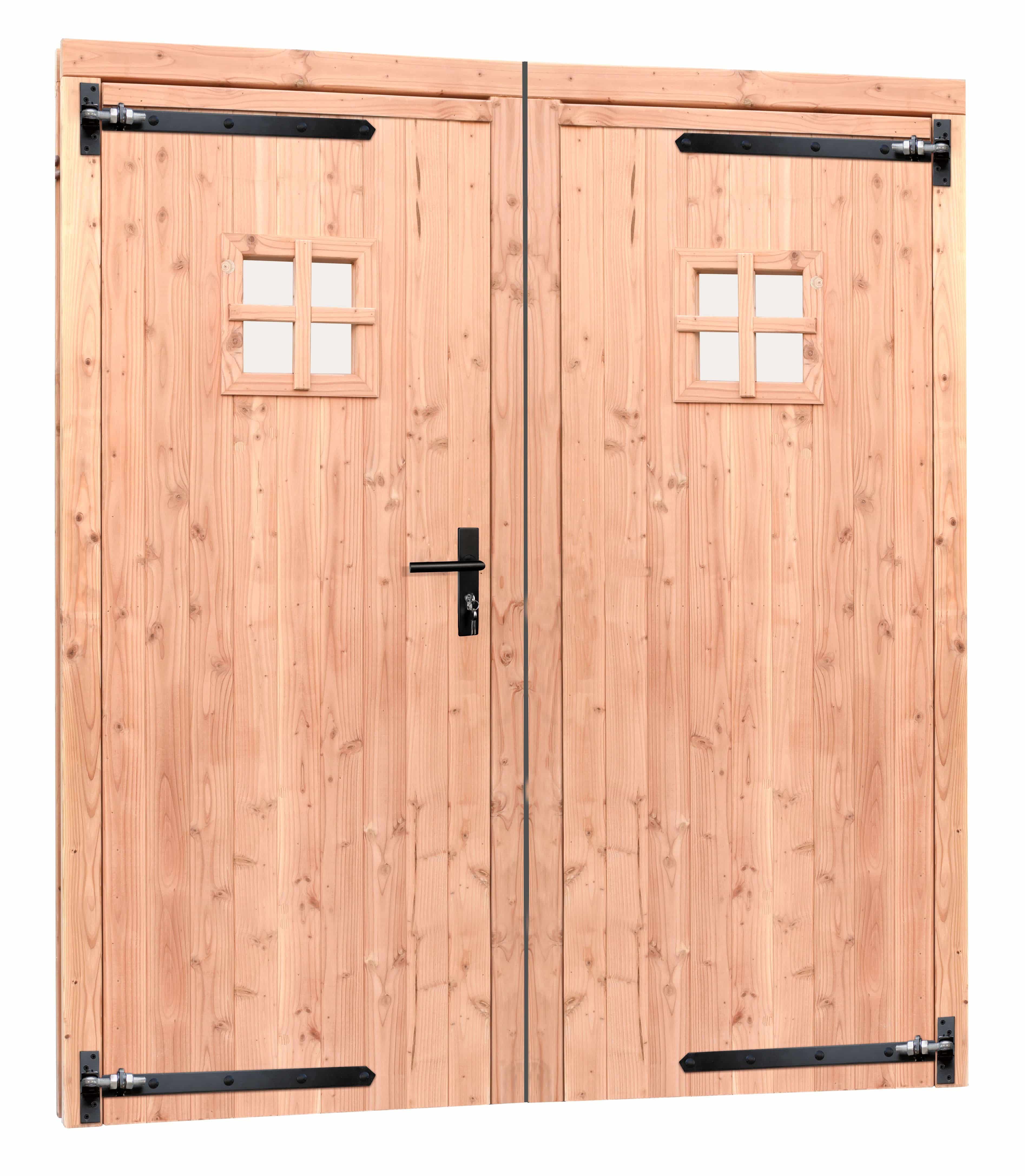 Douglas | dubbele deur incl. kozijn | 168x201cm | 1-ruits | onbehandeld