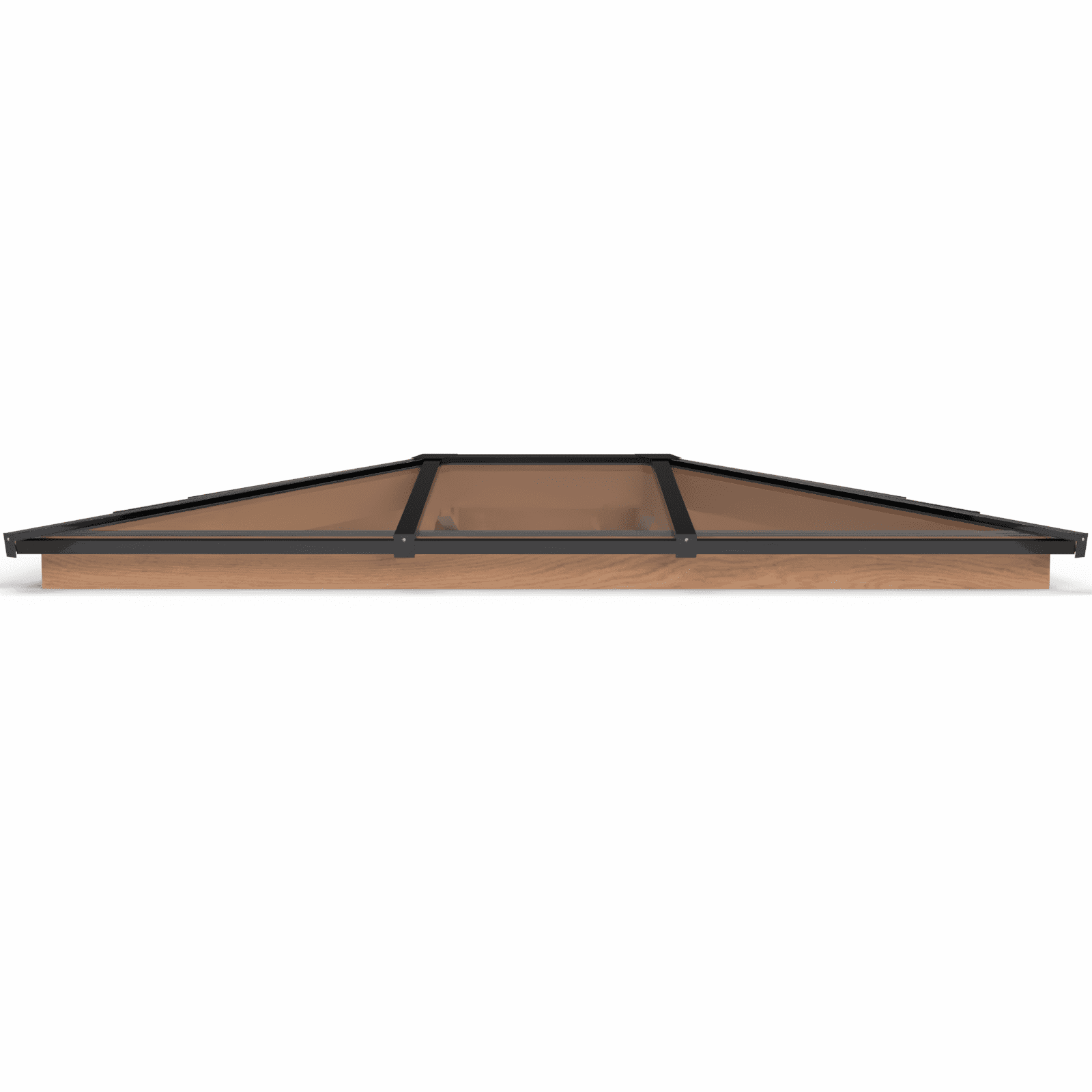 Lichtstraat met schilddak | onderbouw van onbehandeld douglas | 286,8x205cm | zwart
