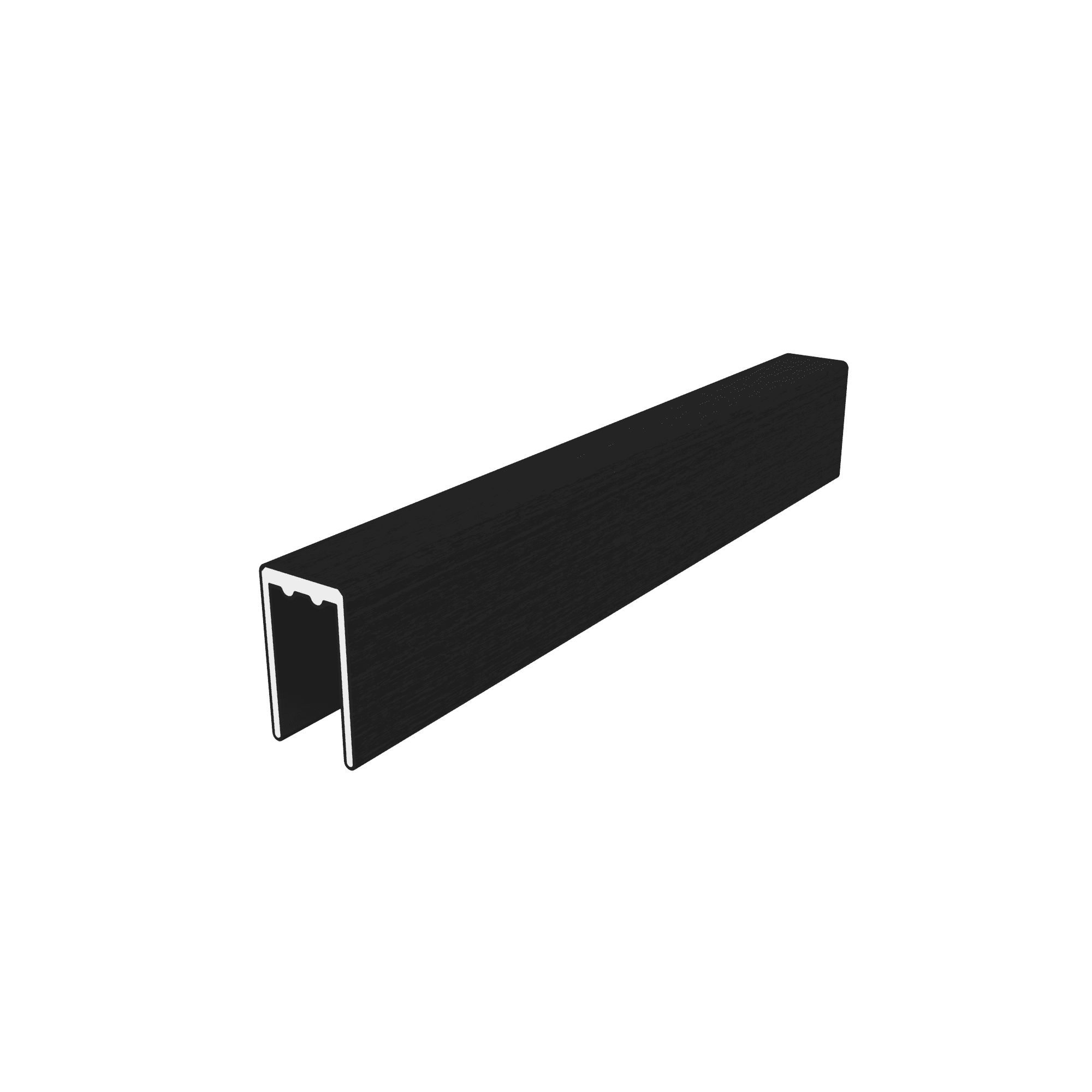 NewTechWood co-extrusie alu U-profiel 300cm | Ebony zwart