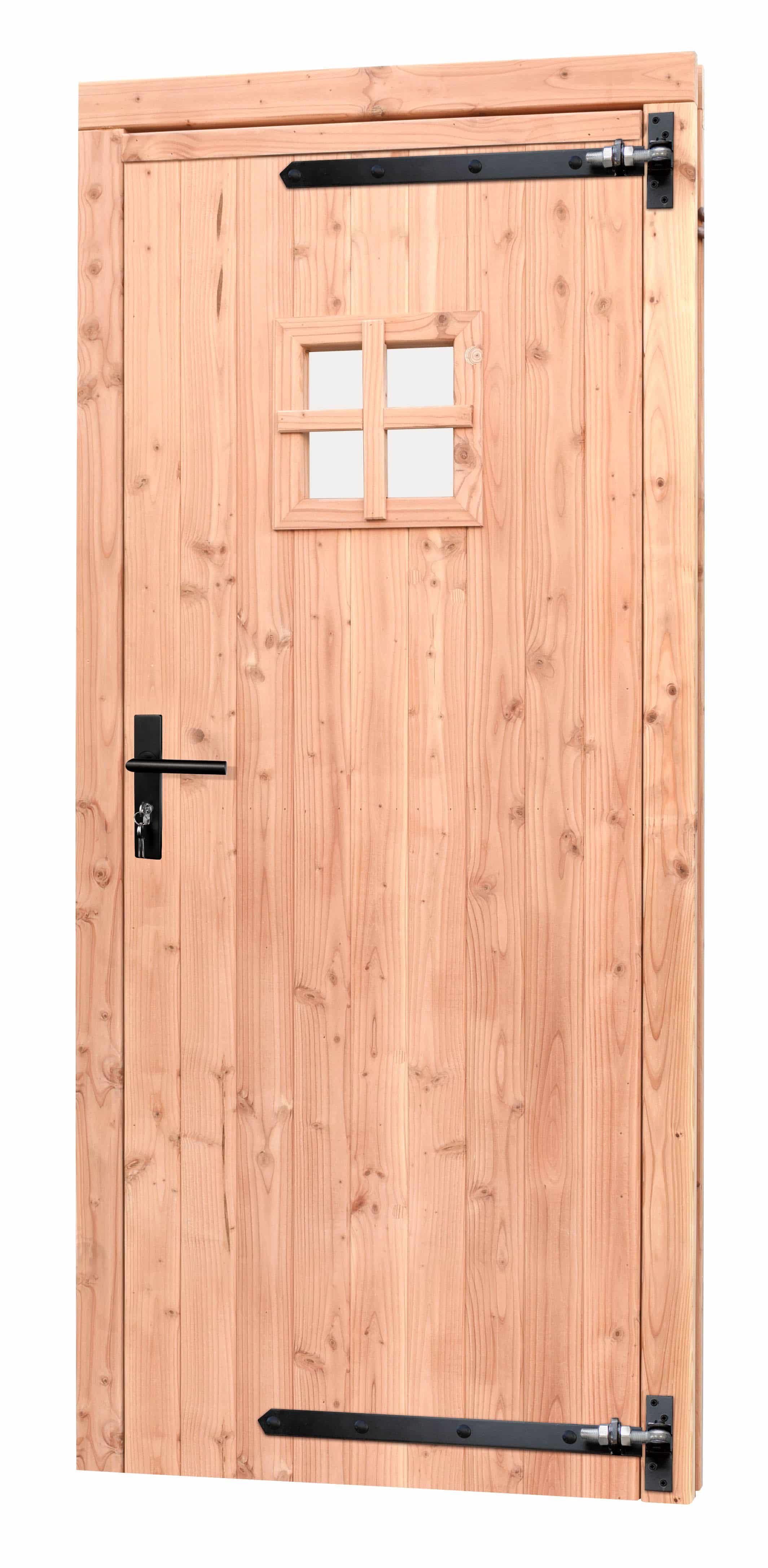Douglas | deur incl. kozijn | 90x201cm | 1-ruits | rechtsdraaiend | onbehandeld