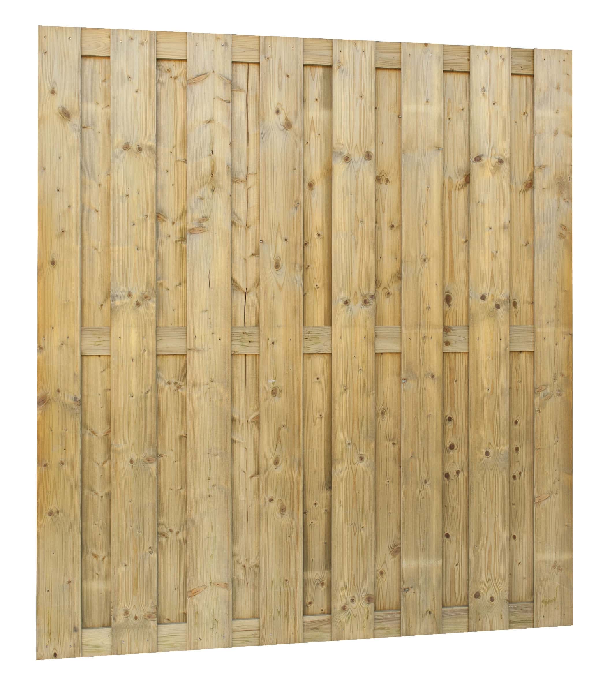 Vuren | schutting | 180x200cm | 18-planks | geschaafd | groen geïmpregneerd