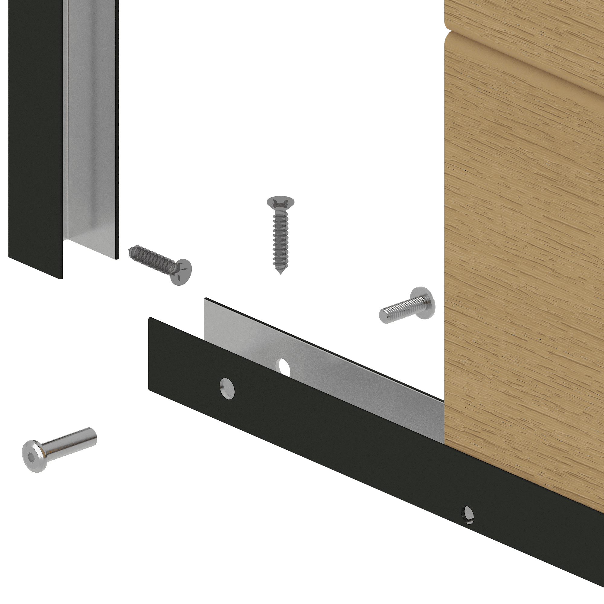NewTechWood alu frameset t.b.v scherm i.c.m betonpalen | zwart gepoedercoat