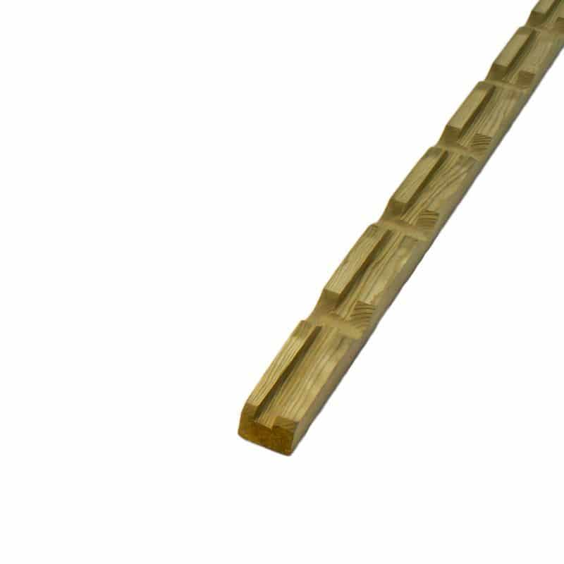 Vuren | ventilatielat | geschaafd | 28x45mm | groen geïmpregneerd