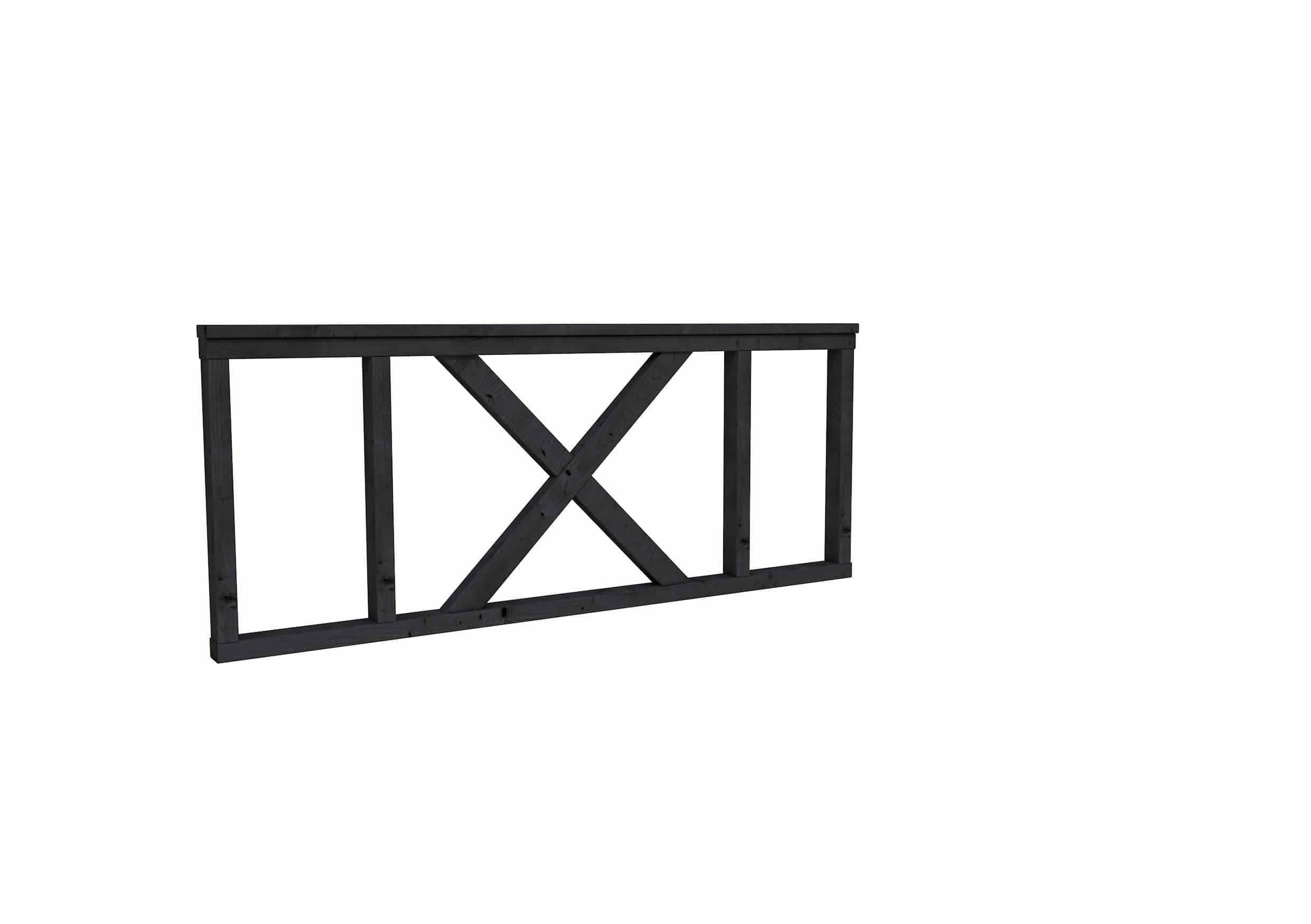 Douglas | hek met kruis type A | 178,5x73cm | zwart geïmpregneerd