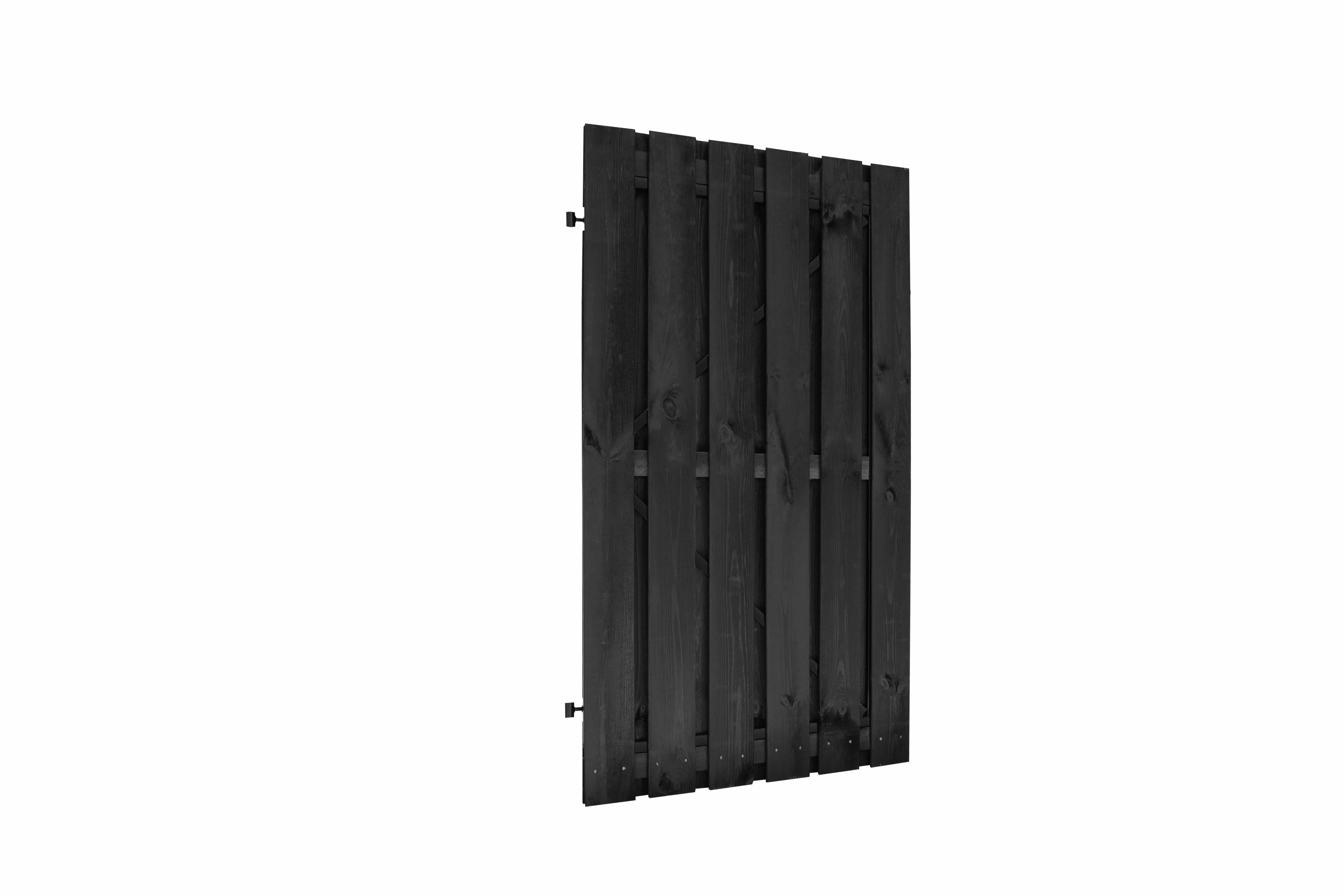 Vuren | geschaafde deur | verstelbaar zwart stalen frame | 1000x1800mm | geïmpregneerd zwart