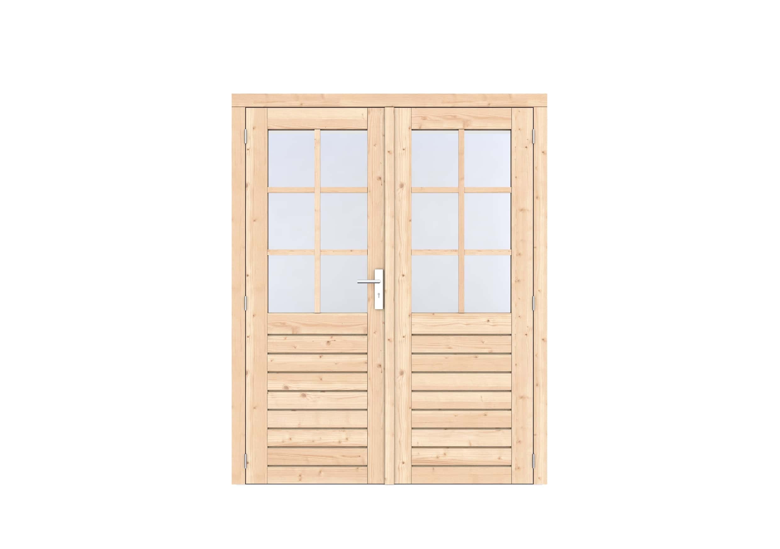 Vuren 1-ruits dubbele deur Prestige | 168x209cm | onbehandeld