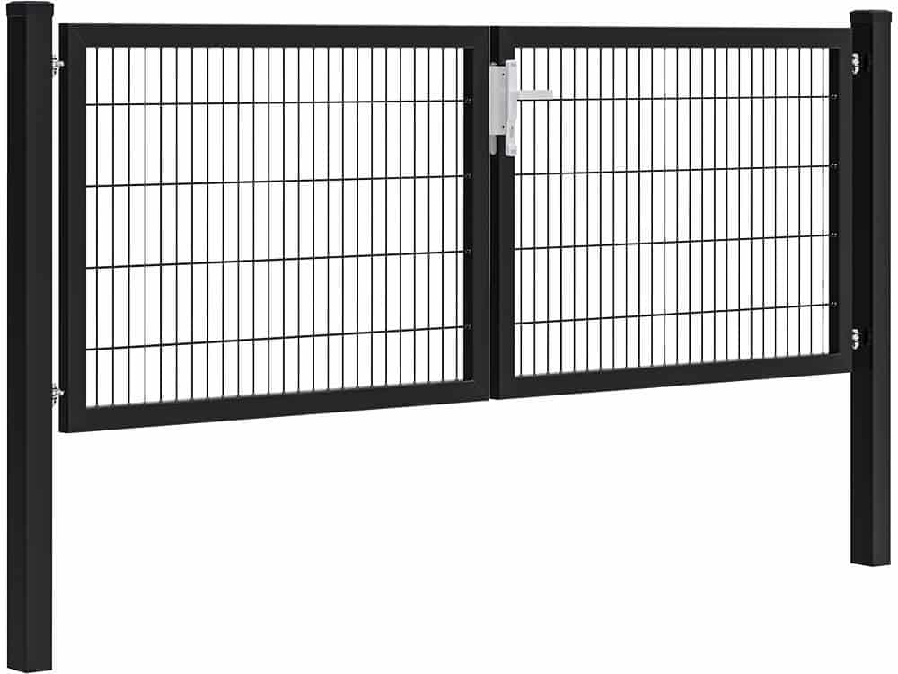 Hillfence metalen dubbele poort Premium-line incl. slot | 300x100cm | zwart